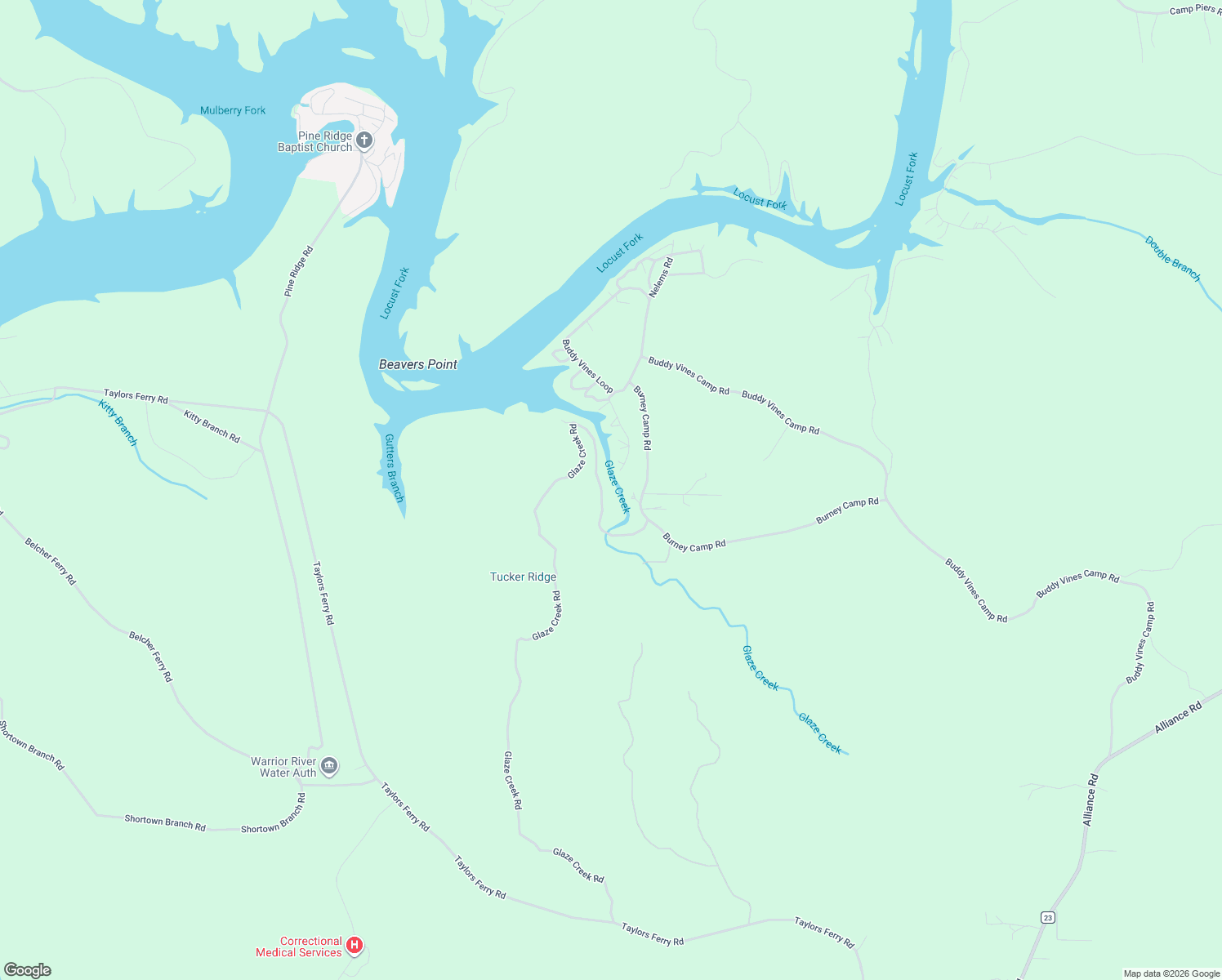map of restaurants, bars, coffee shops, grocery stores, and more near 171 Glaze Creek Road in Bessemer