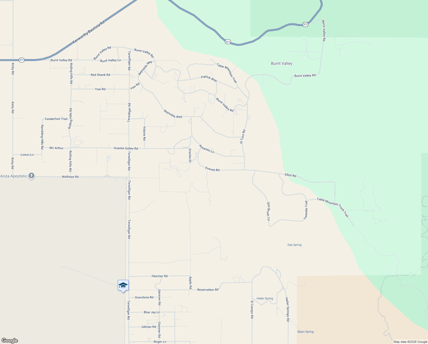 map of restaurants, bars, coffee shops, grocery stores, and more near 59555 Apple Lane in Anza