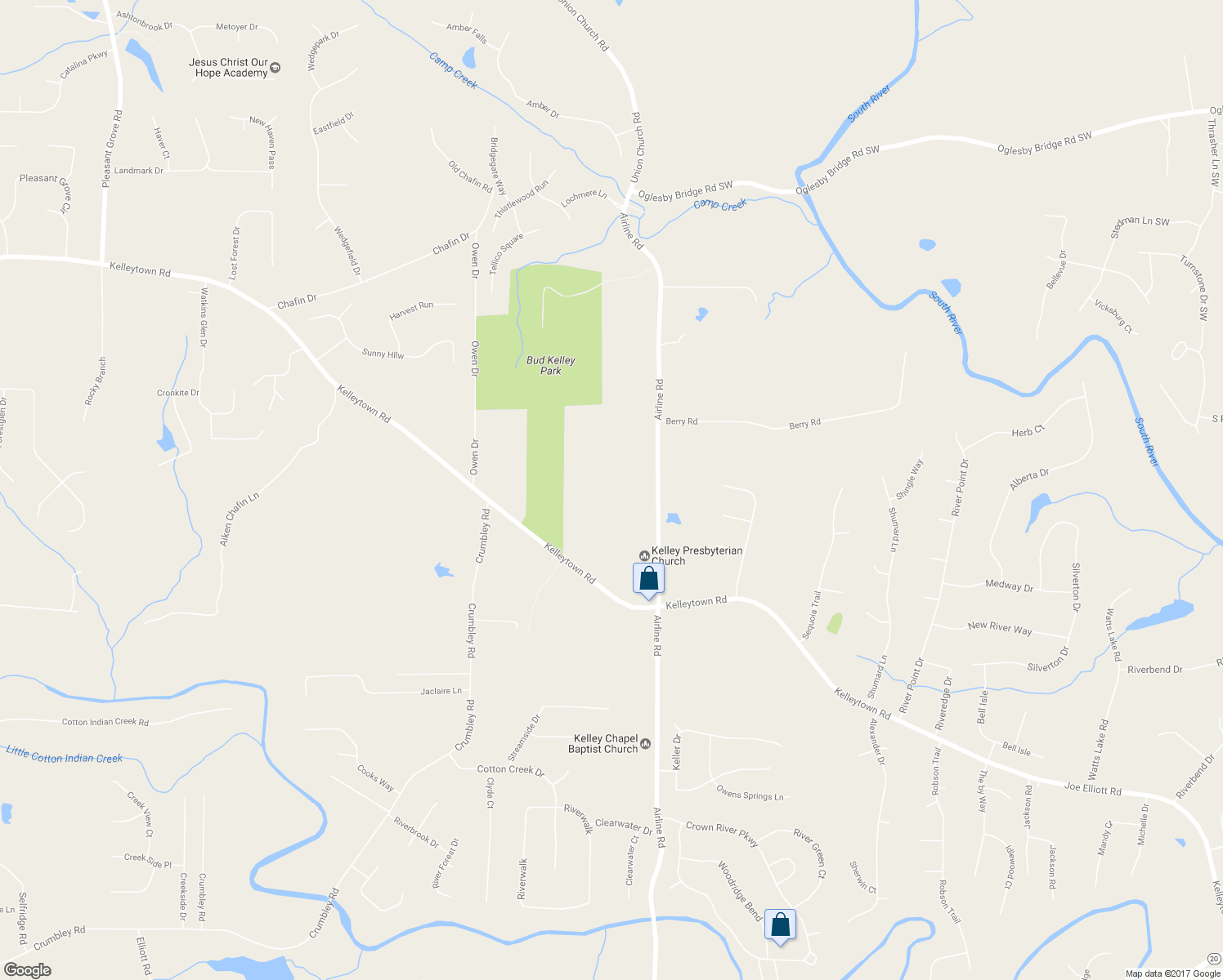 map of restaurants, bars, coffee shops, grocery stores, and more near 3763 Airline Road in McDonough