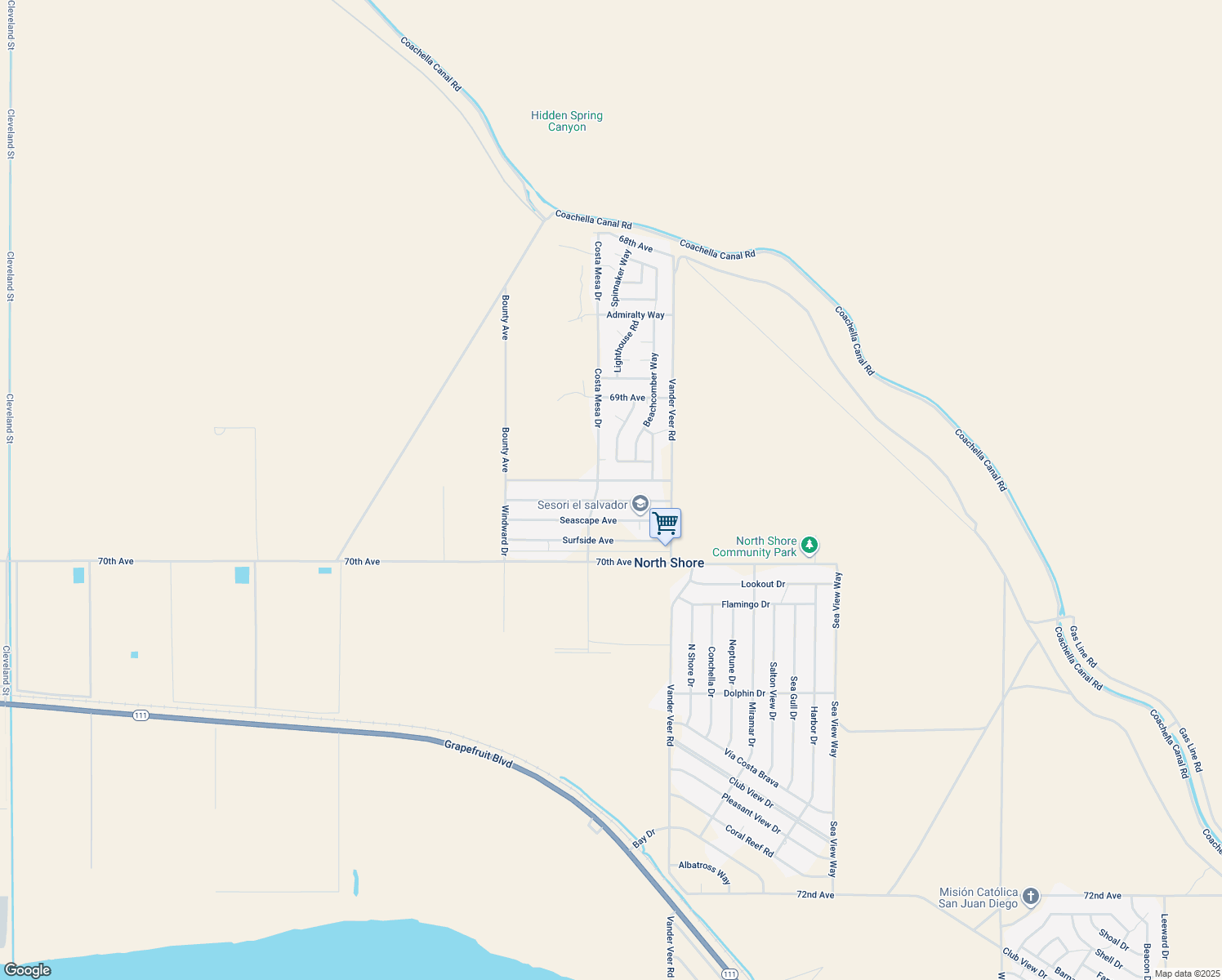 map of restaurants, bars, coffee shops, grocery stores, and more near 98800 Yawl Avenue in Mecca