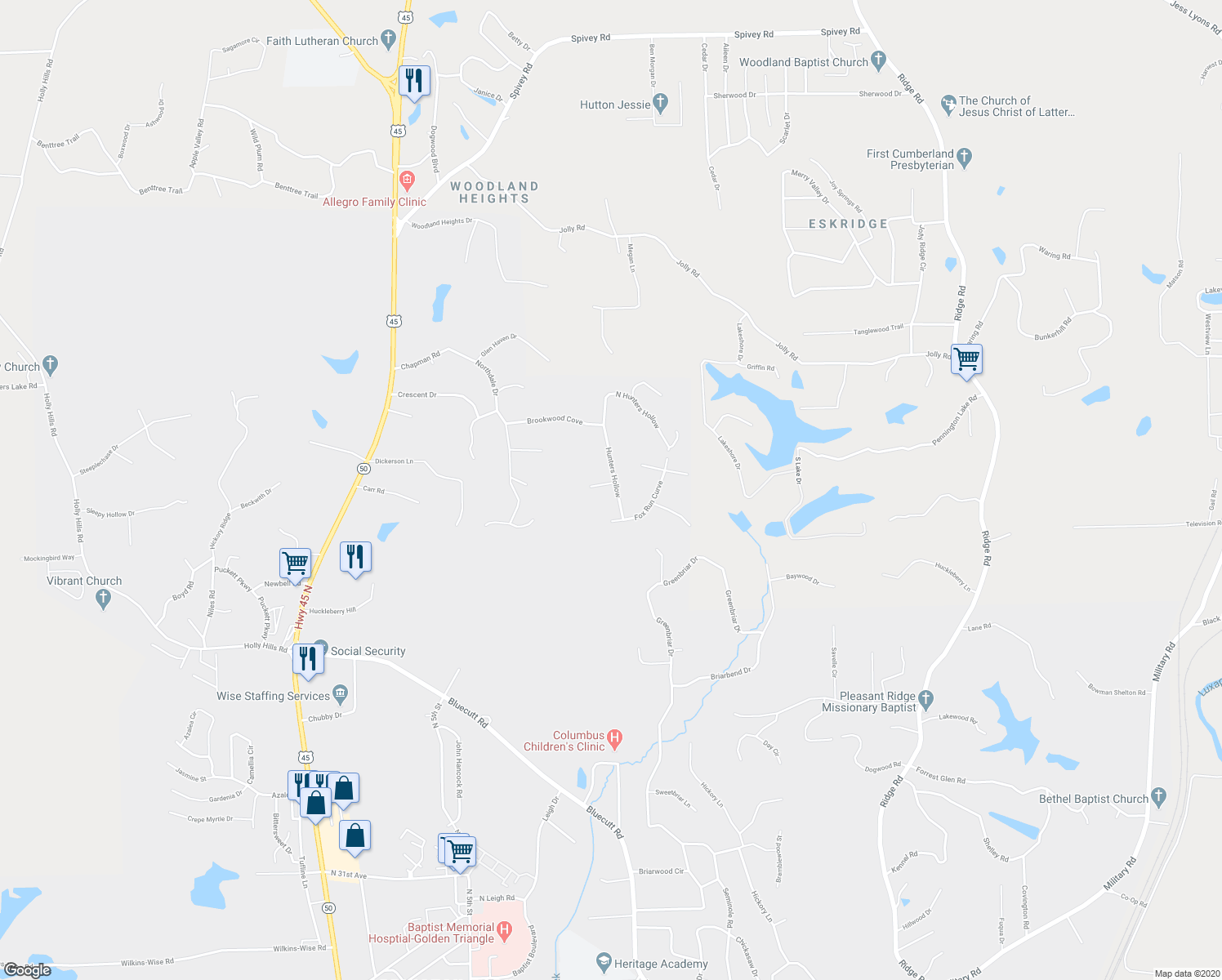 map of restaurants, bars, coffee shops, grocery stores, and more near 27 Thorngrove Cove in Columbus