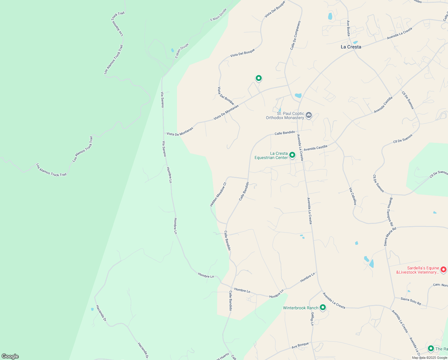 map of restaurants, bars, coffee shops, grocery stores, and more near Hidden Meadow Court in Riverside County