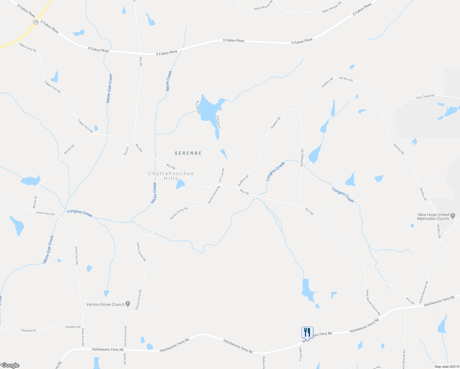 map of restaurants, bars, coffee shops, grocery stores, and more near Rico Road in Palmetto