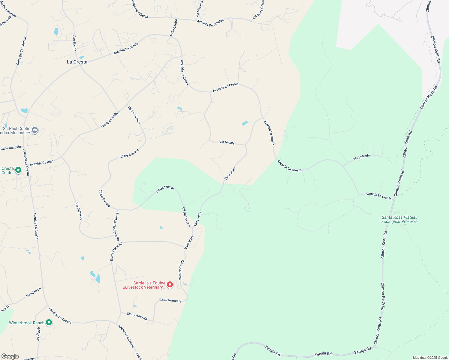 map of restaurants, bars, coffee shops, grocery stores, and more near Valle Vista in Riverside County