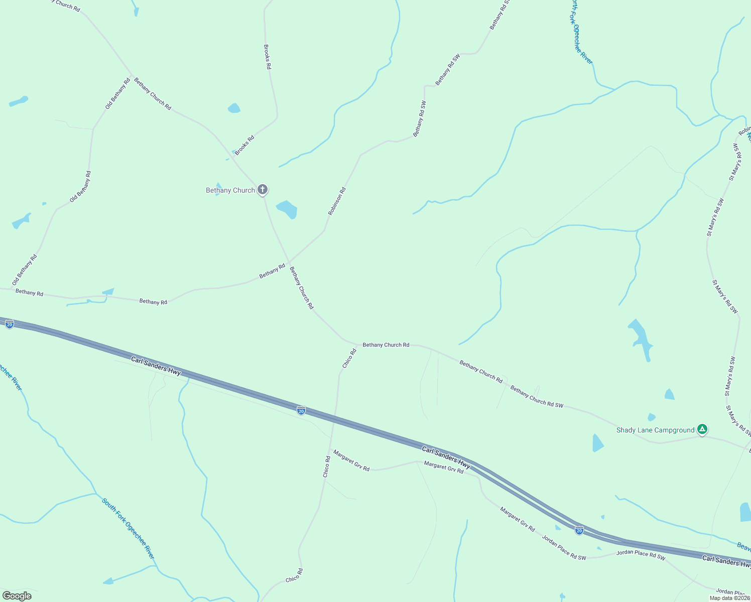 map of restaurants, bars, coffee shops, grocery stores, and more near 3470 Bethany Church Road in Crawfordville