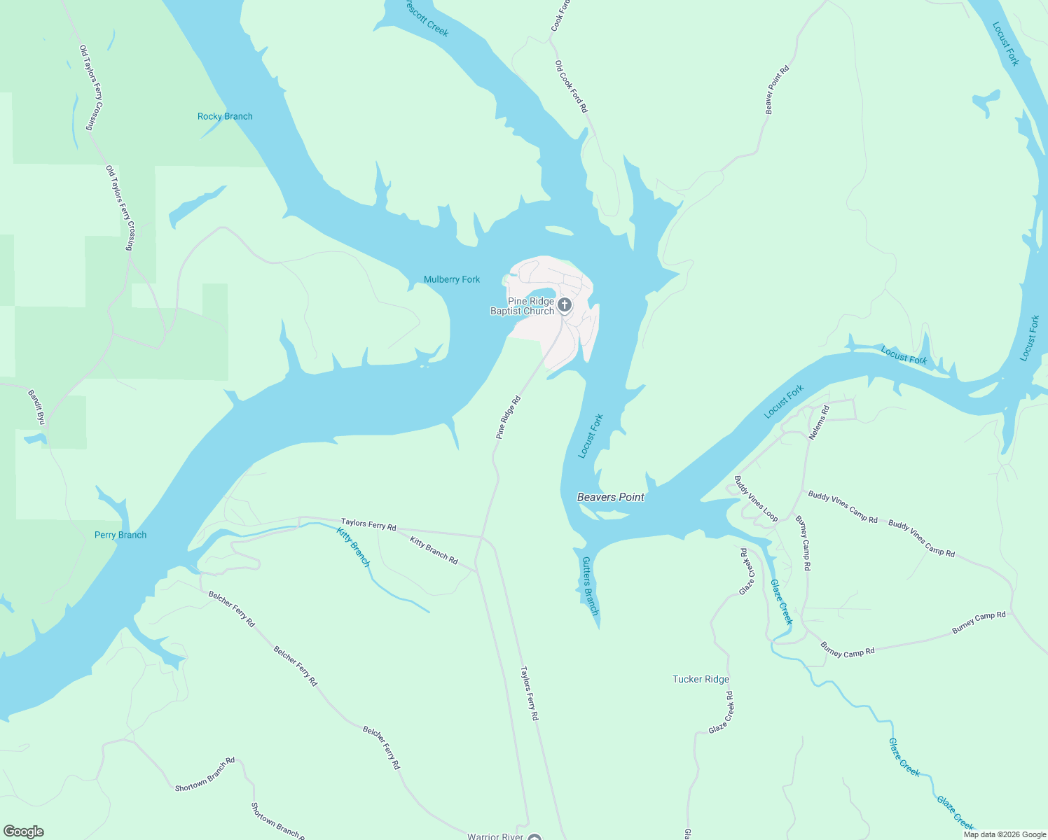 map of restaurants, bars, coffee shops, grocery stores, and more near 287 Pine Ridge Road in Bessemer