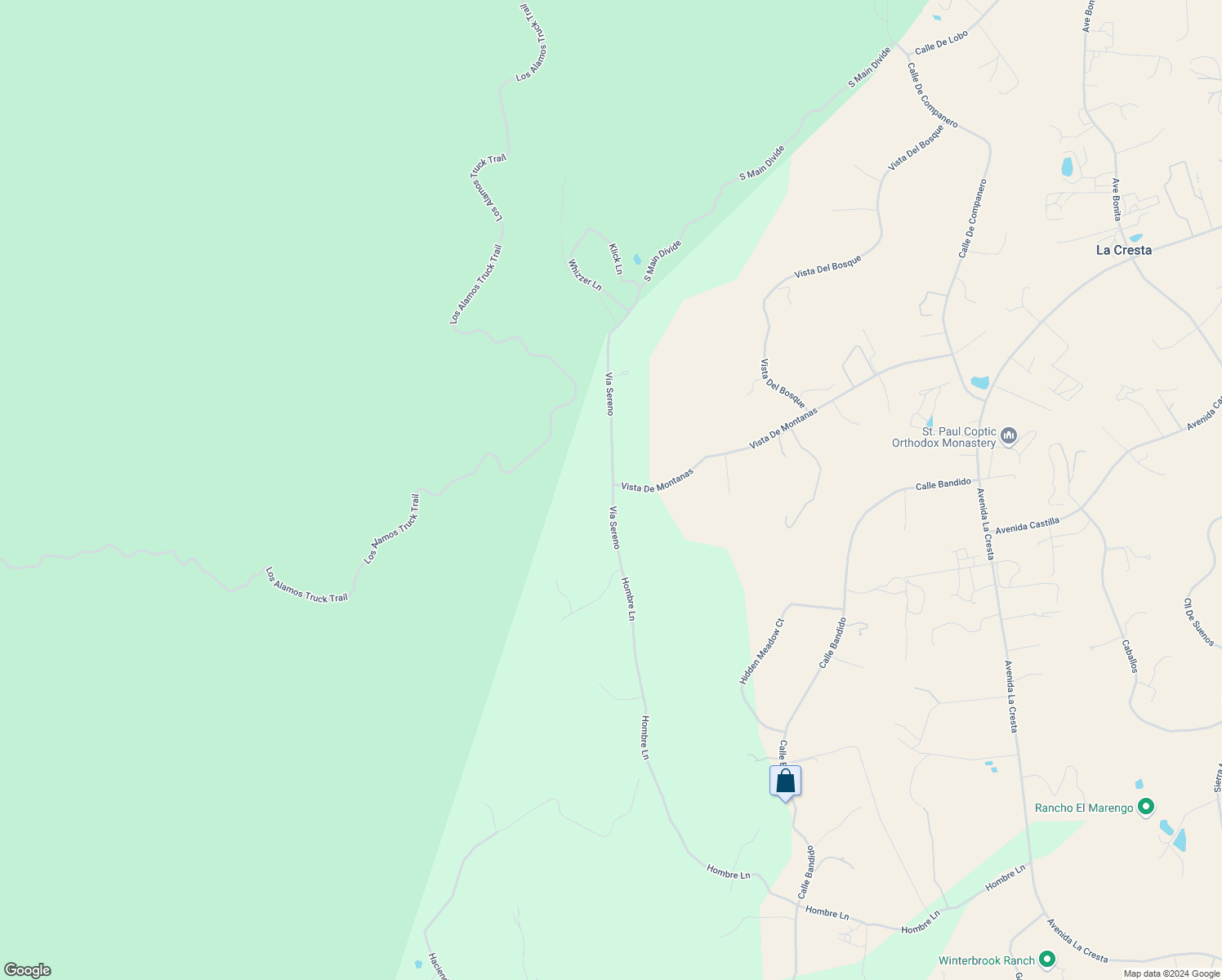 map of restaurants, bars, coffee shops, grocery stores, and more near Hombre Lane in Riverside County