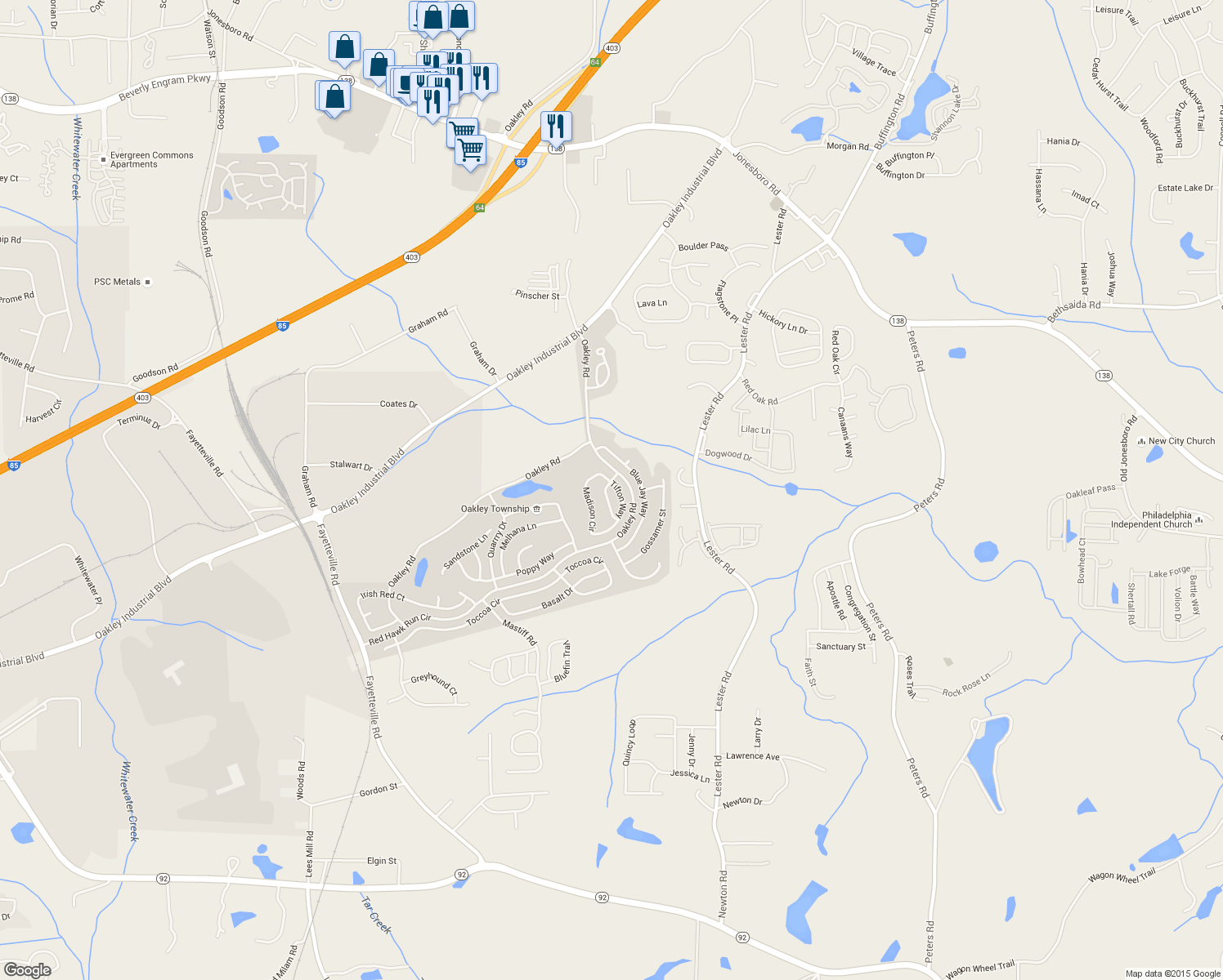 map of restaurants, bars, coffee shops, grocery stores, and more near 7230 Madison Cir in Union City