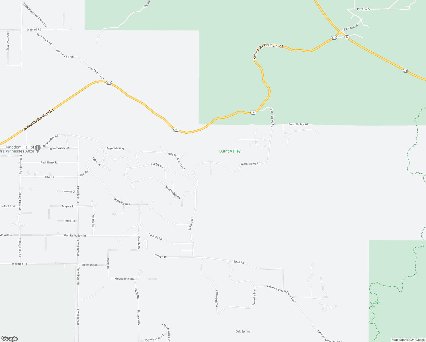 map of restaurants, bars, coffee shops, grocery stores, and more near 60815 Burnt Valley Road in Anza