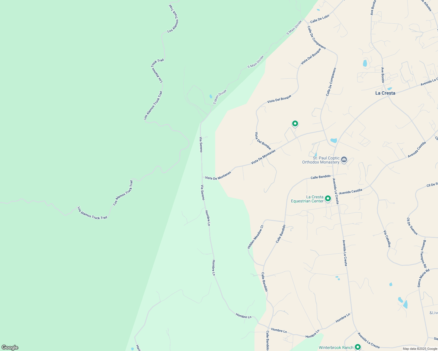 map of restaurants, bars, coffee shops, grocery stores, and more near Vista De Montanas in Riverside County