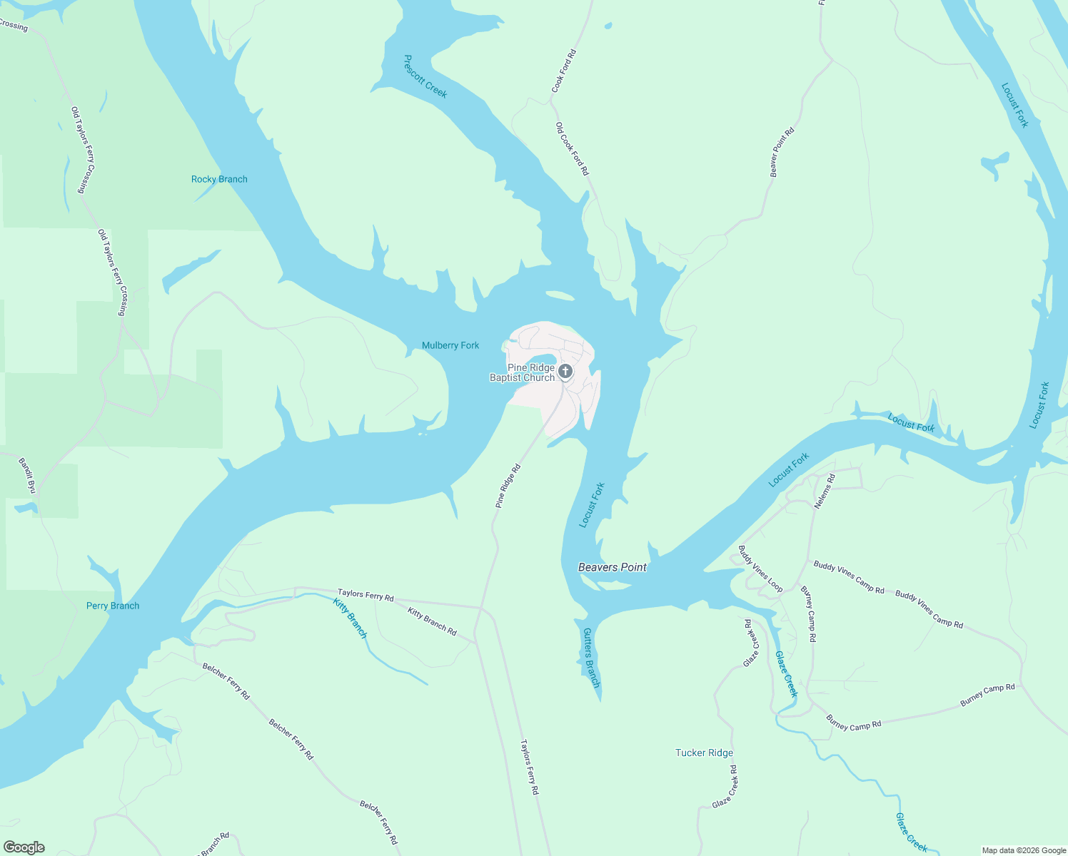 map of restaurants, bars, coffee shops, grocery stores, and more near 266 Pine Ridge Road in Hueytown