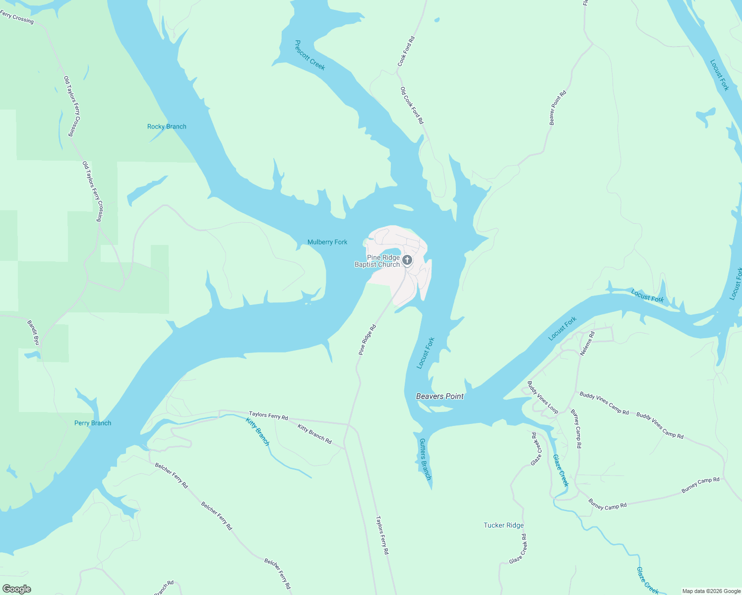 map of restaurants, bars, coffee shops, grocery stores, and more near 266 Pine Ridge Road in Hueytown