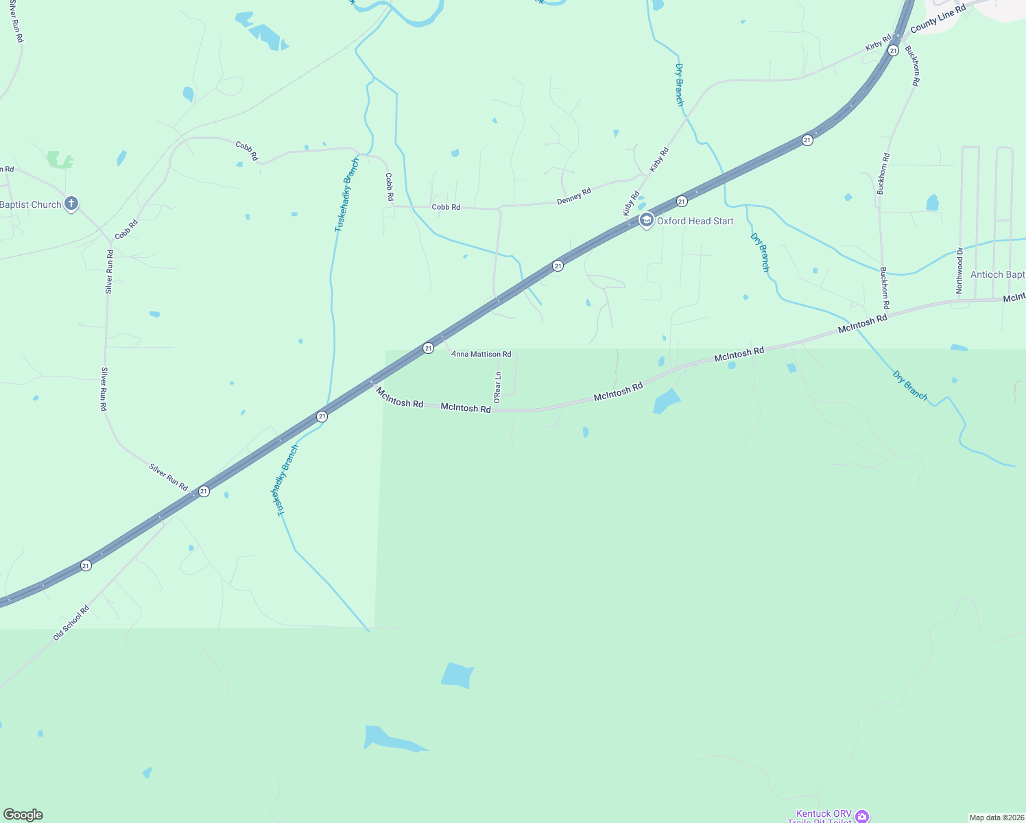 map of restaurants, bars, coffee shops, grocery stores, and more near 558 McIntosh Road in Oxford