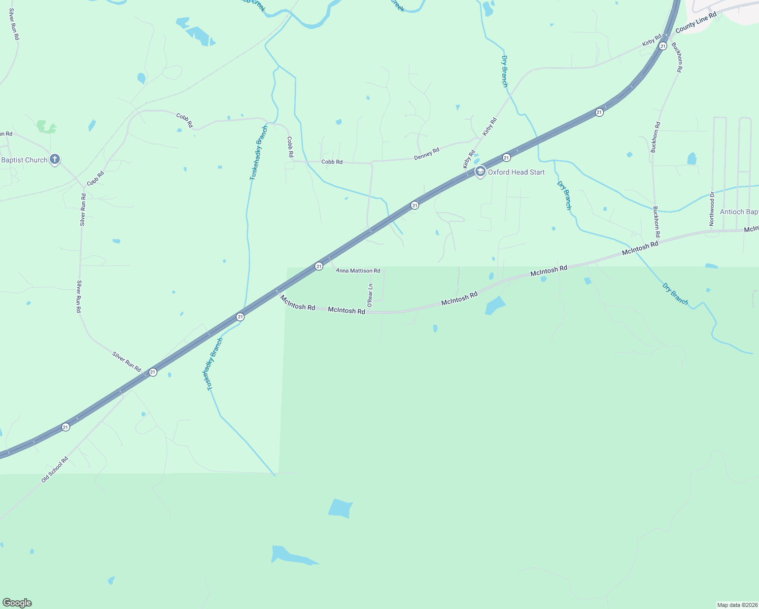 map of restaurants, bars, coffee shops, grocery stores, and more near 558 McIntosh Road in Oxford