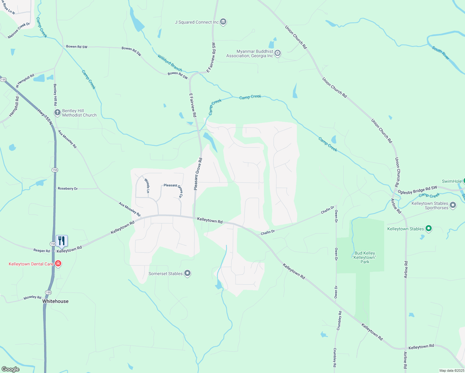 map of restaurants, bars, coffee shops, grocery stores, and more near 1018 Landmark Drive in McDonough