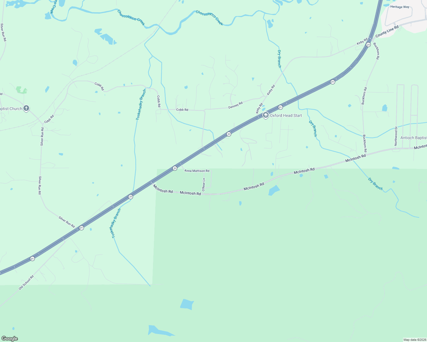 map of restaurants, bars, coffee shops, grocery stores, and more near 315 Anna Mattison Drive in Oxford