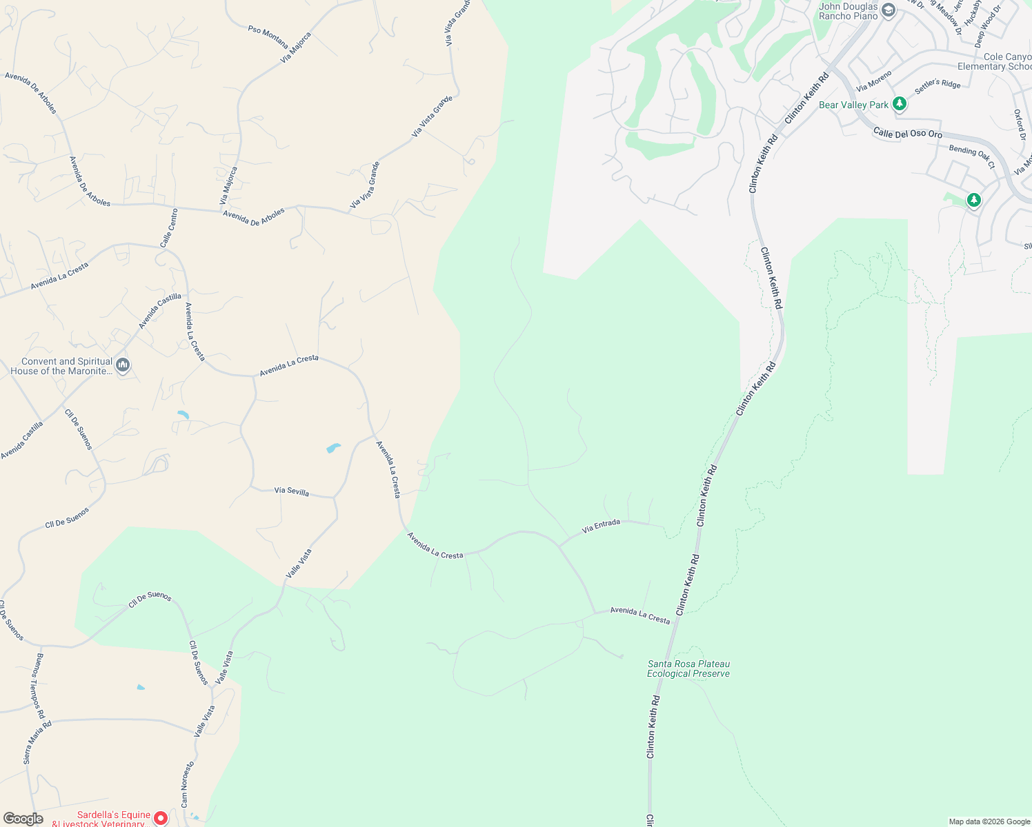 map of restaurants, bars, coffee shops, grocery stores, and more near Paseo Chaparro in Murrieta