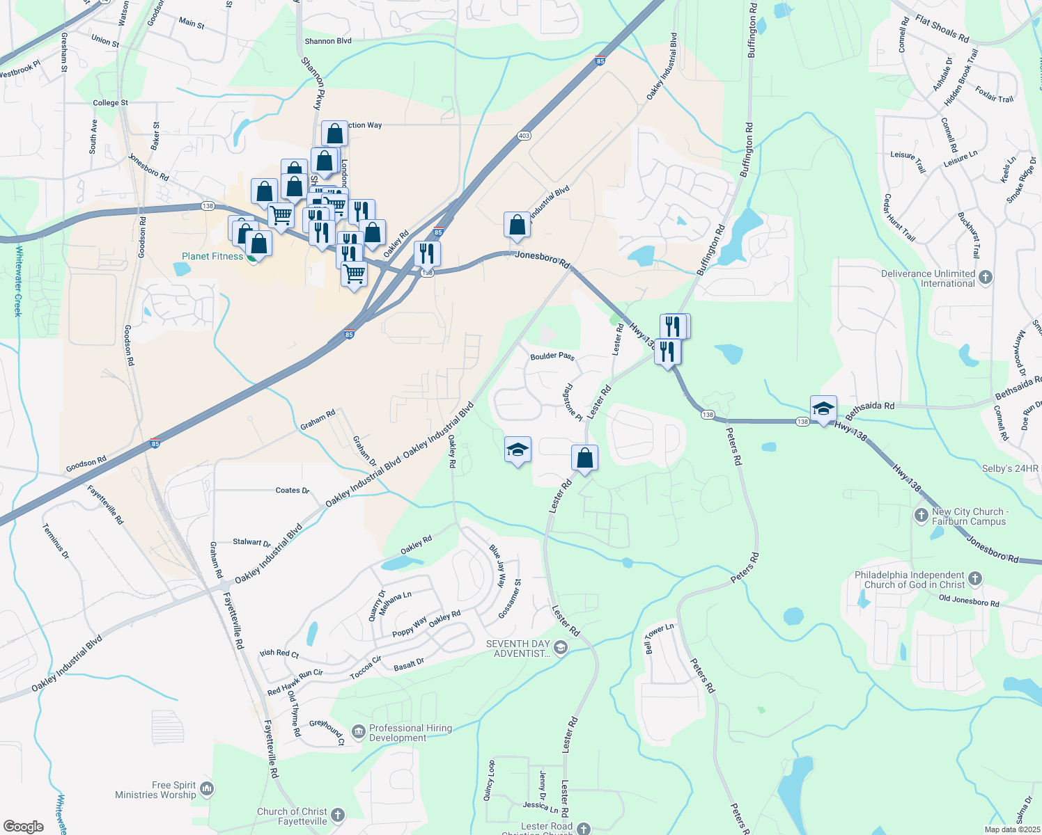 map of restaurants, bars, coffee shops, grocery stores, and more near 7184 Boulder Pass in Union City