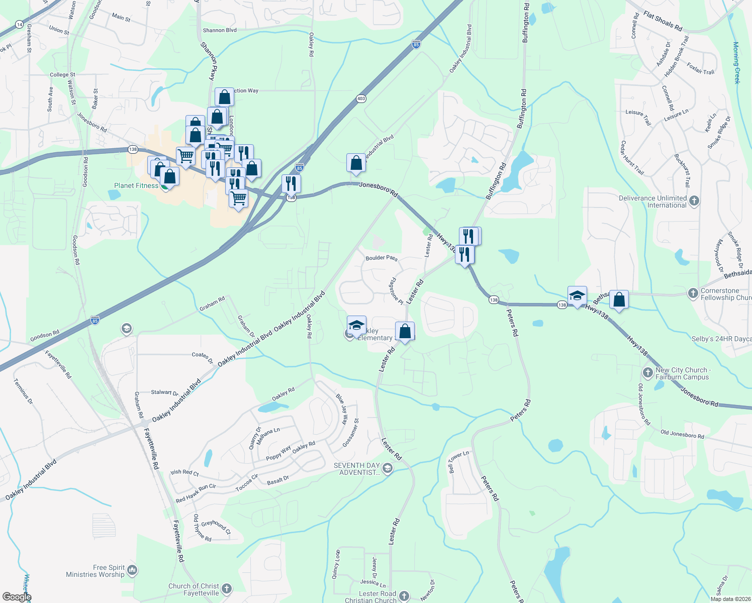 map of restaurants, bars, coffee shops, grocery stores, and more near 7171 Boulder Pass in Union City