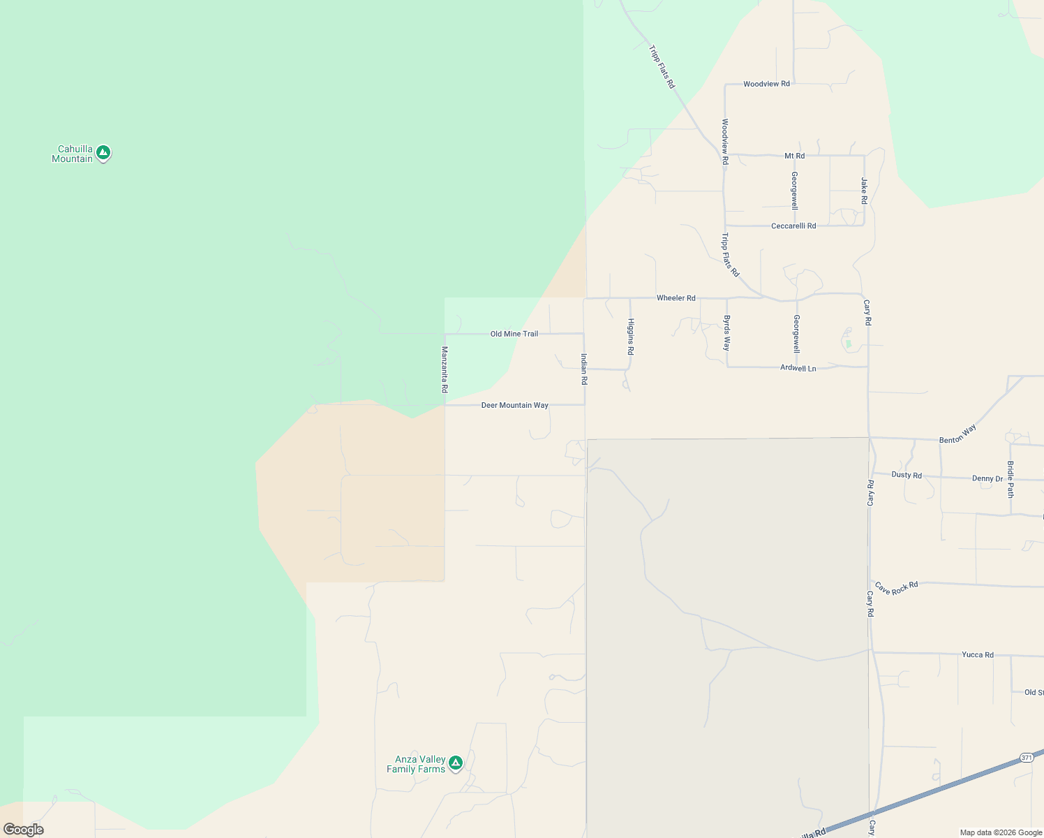 map of restaurants, bars, coffee shops, grocery stores, and more near 51805 Deer Mountain Way in Anza
