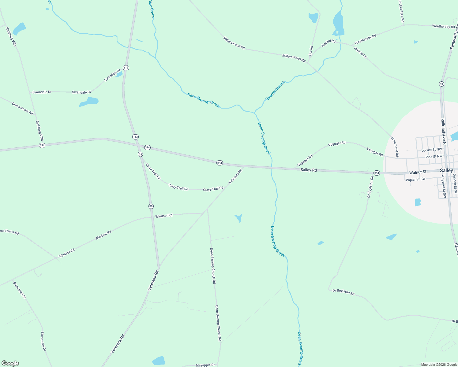 map of restaurants, bars, coffee shops, grocery stores, and more near 140 Veterans Road in Salley