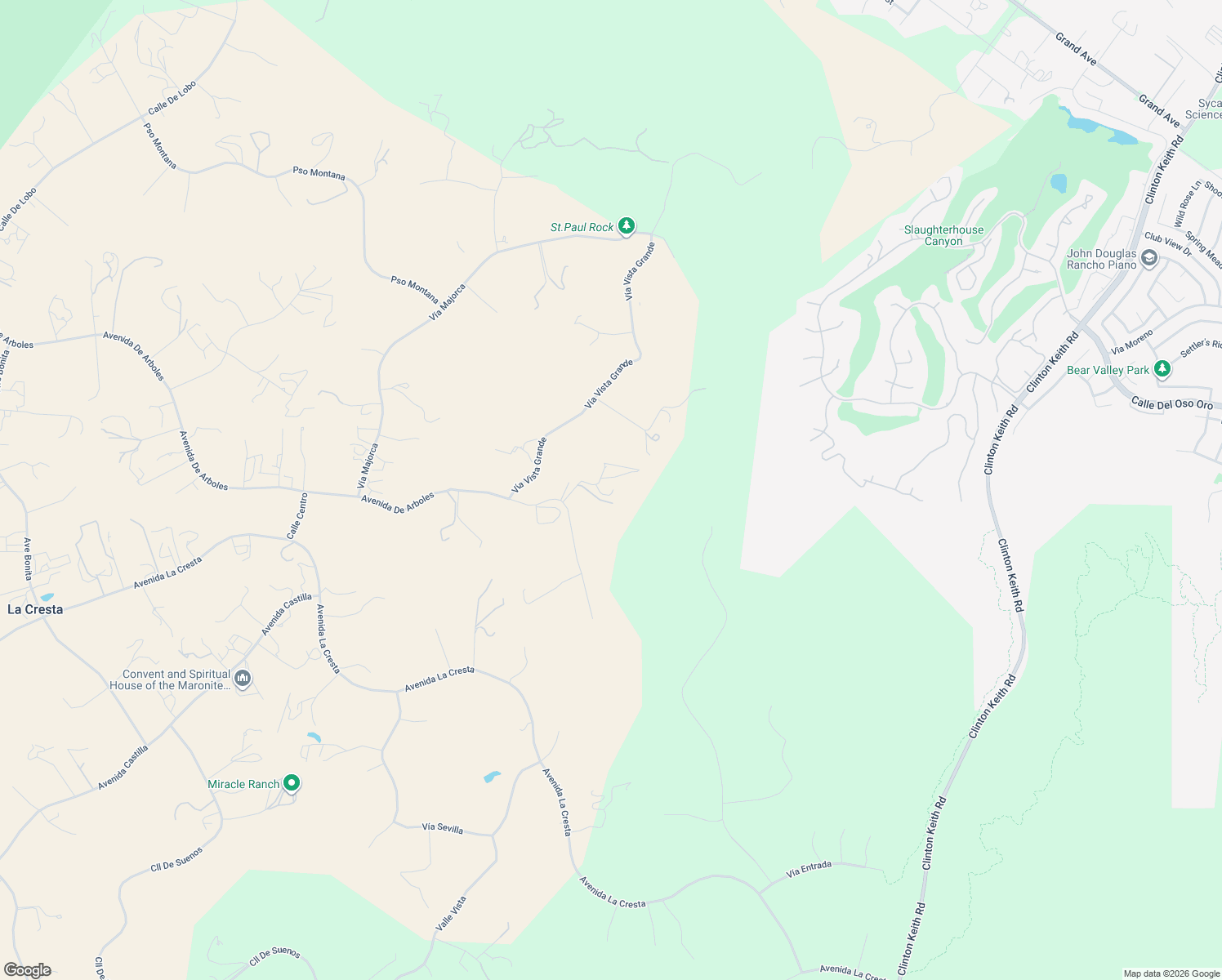 map of restaurants, bars, coffee shops, grocery stores, and more near Vía Conteviento in Riverside County