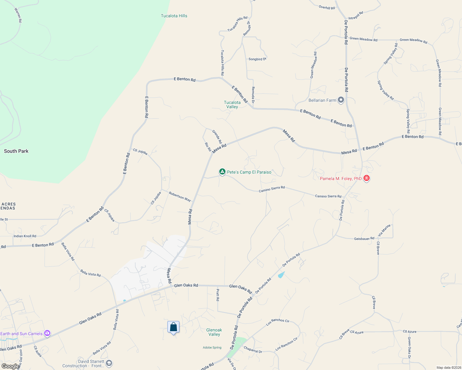 map of restaurants, bars, coffee shops, grocery stores, and more near 38025 Camino Sierra Road in Temecula