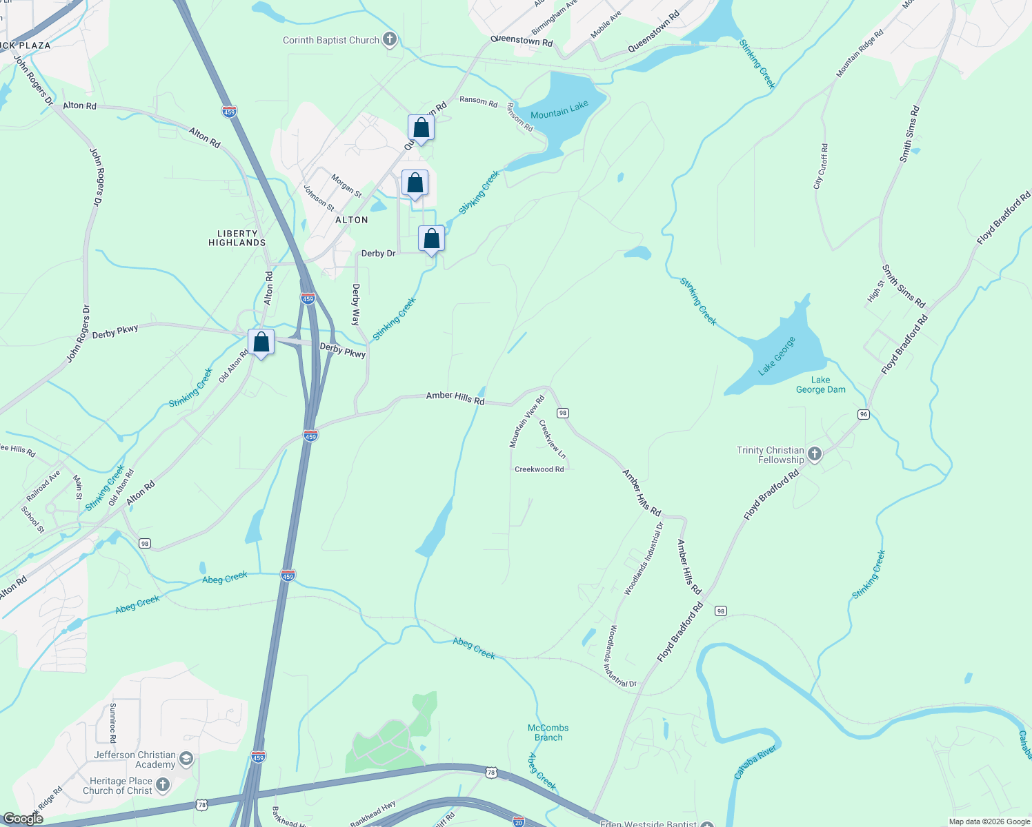 map of restaurants, bars, coffee shops, grocery stores, and more near 2240 Mountain View Road in Birmingham
