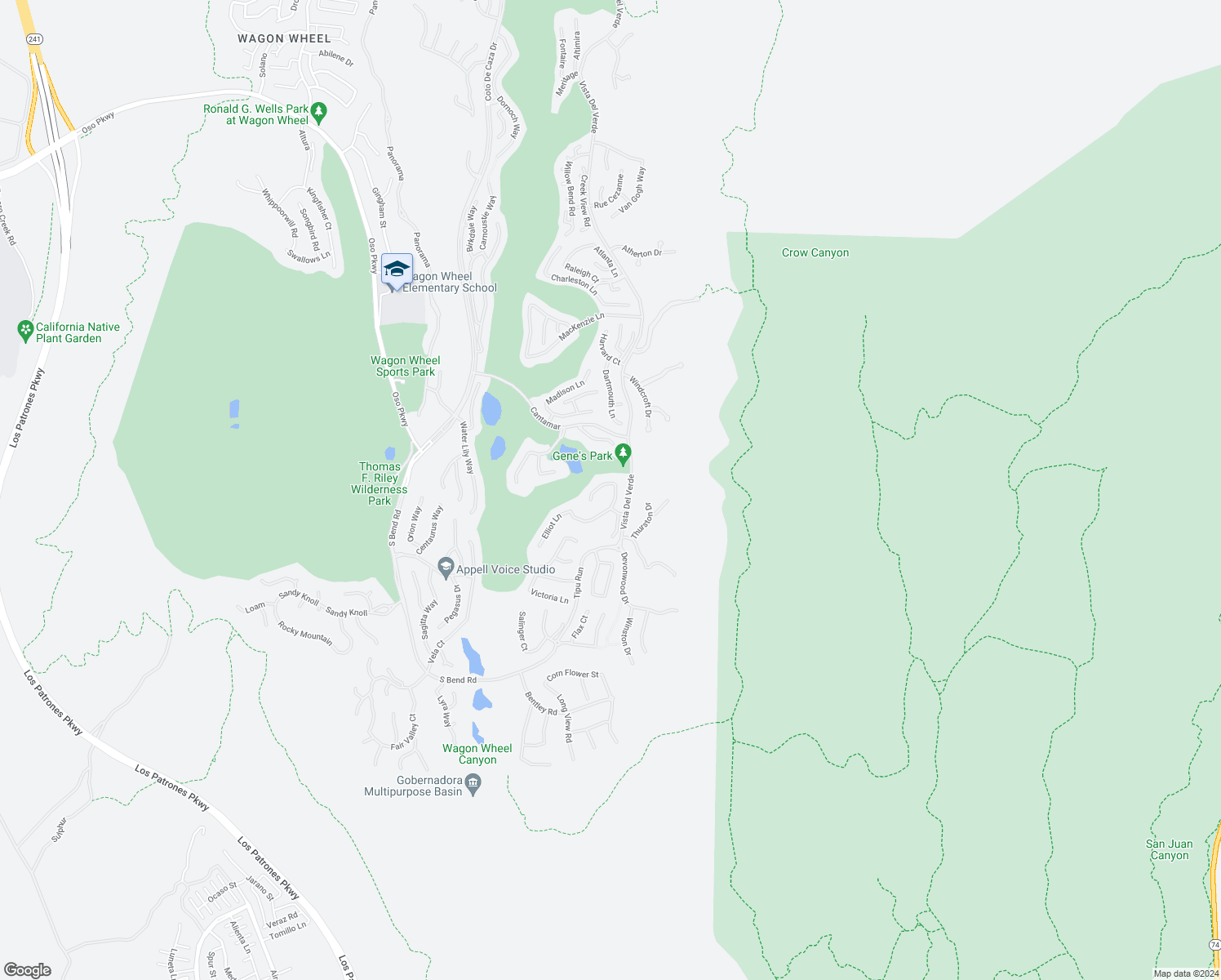 map of restaurants, bars, coffee shops, grocery stores, and more near 3 Hubbard Way in Coto de Caza