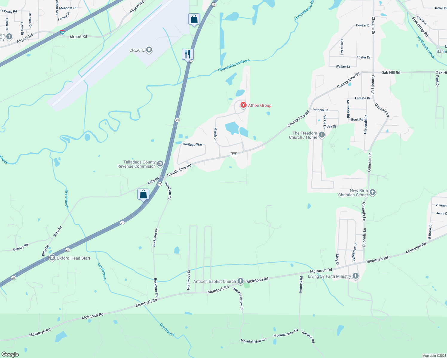 map of restaurants, bars, coffee shops, grocery stores, and more near 186 Beacon Hill Drive in Oxford