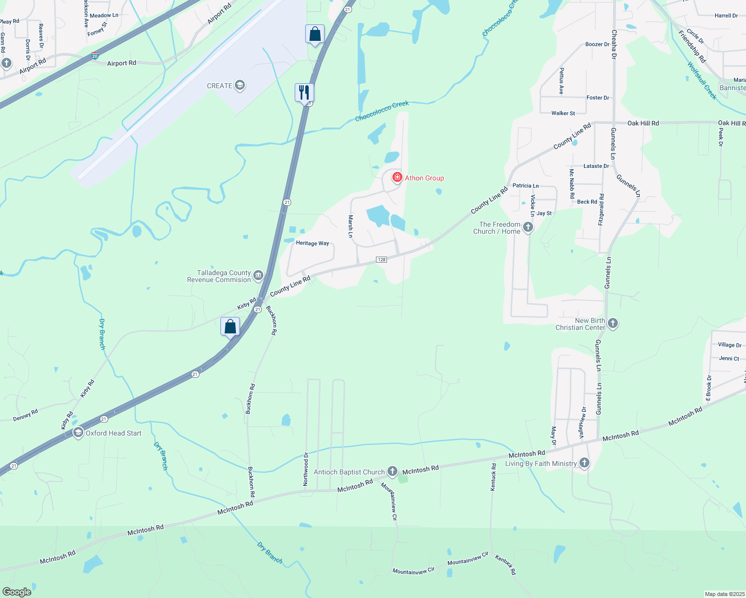 map of restaurants, bars, coffee shops, grocery stores, and more near 186 Beacon Hill Drive in Oxford