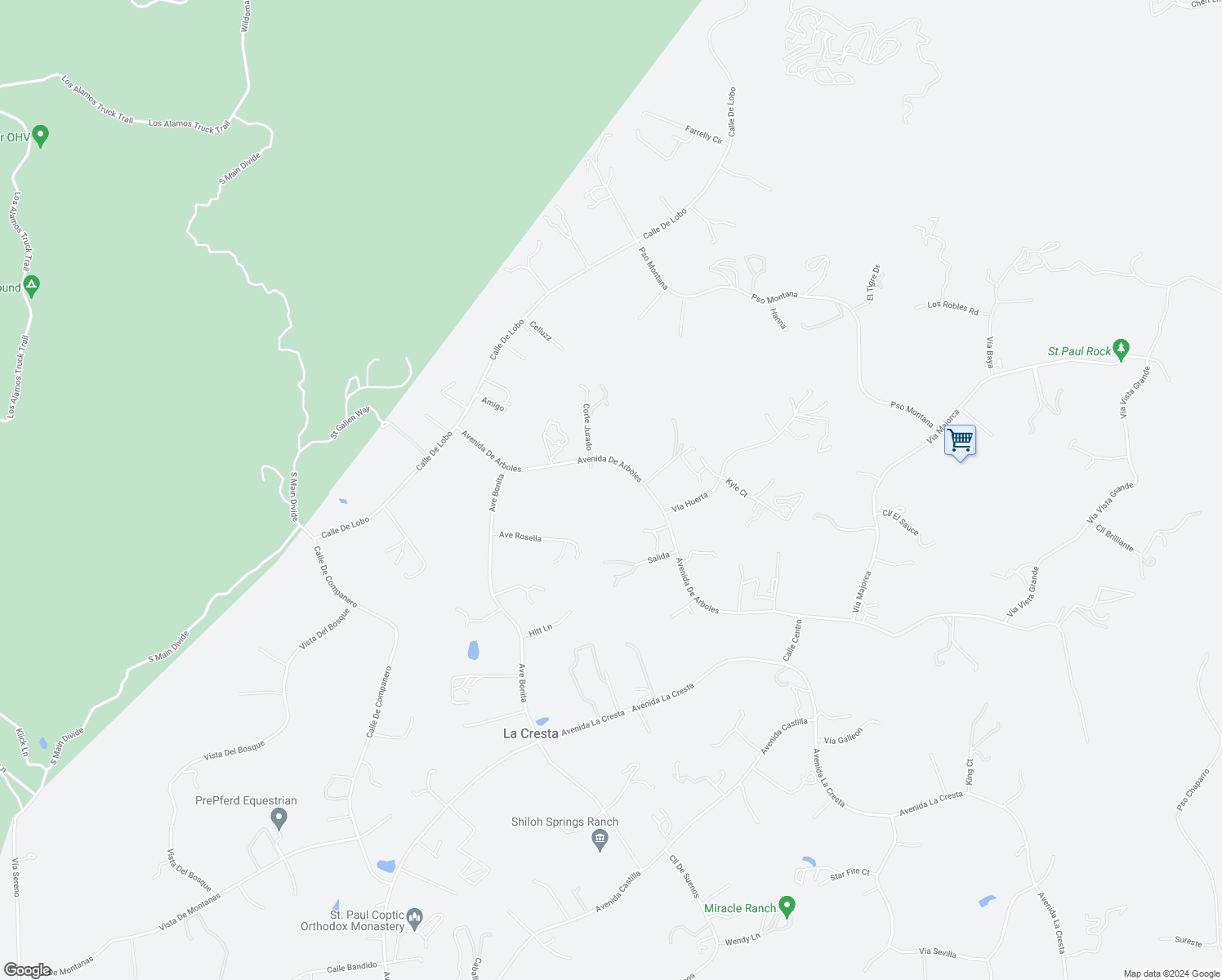 map of restaurants, bars, coffee shops, grocery stores, and more near 38368 Vía Calorin in Murrieta