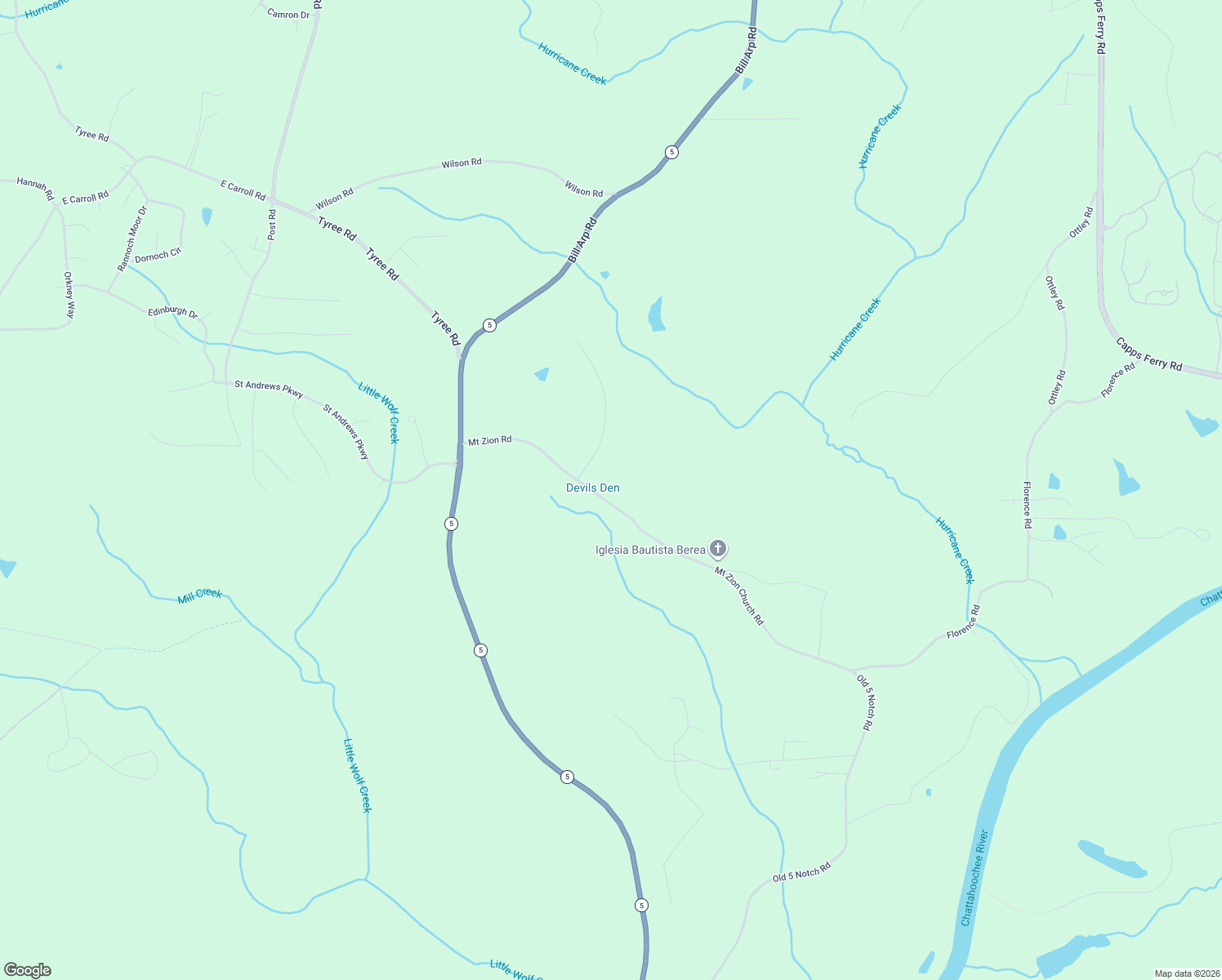 map of restaurants, bars, coffee shops, grocery stores, and more near 8292 Mount Zion Road in Whitesburg