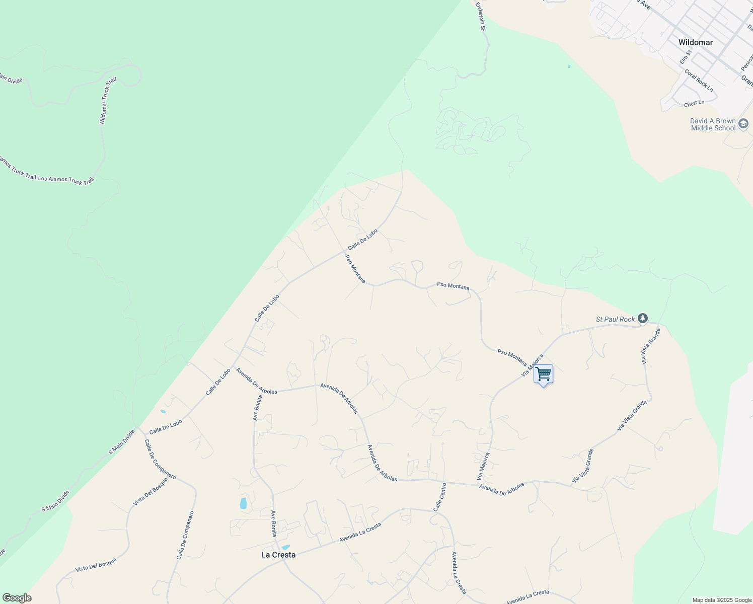 map of restaurants, bars, coffee shops, grocery stores, and more near 20245 Paseo Montana in Murrieta