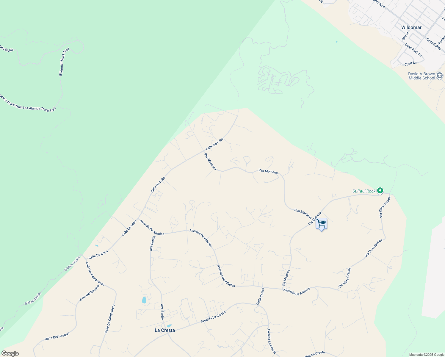 map of restaurants, bars, coffee shops, grocery stores, and more near 20245 Paseo Montana in Murrieta