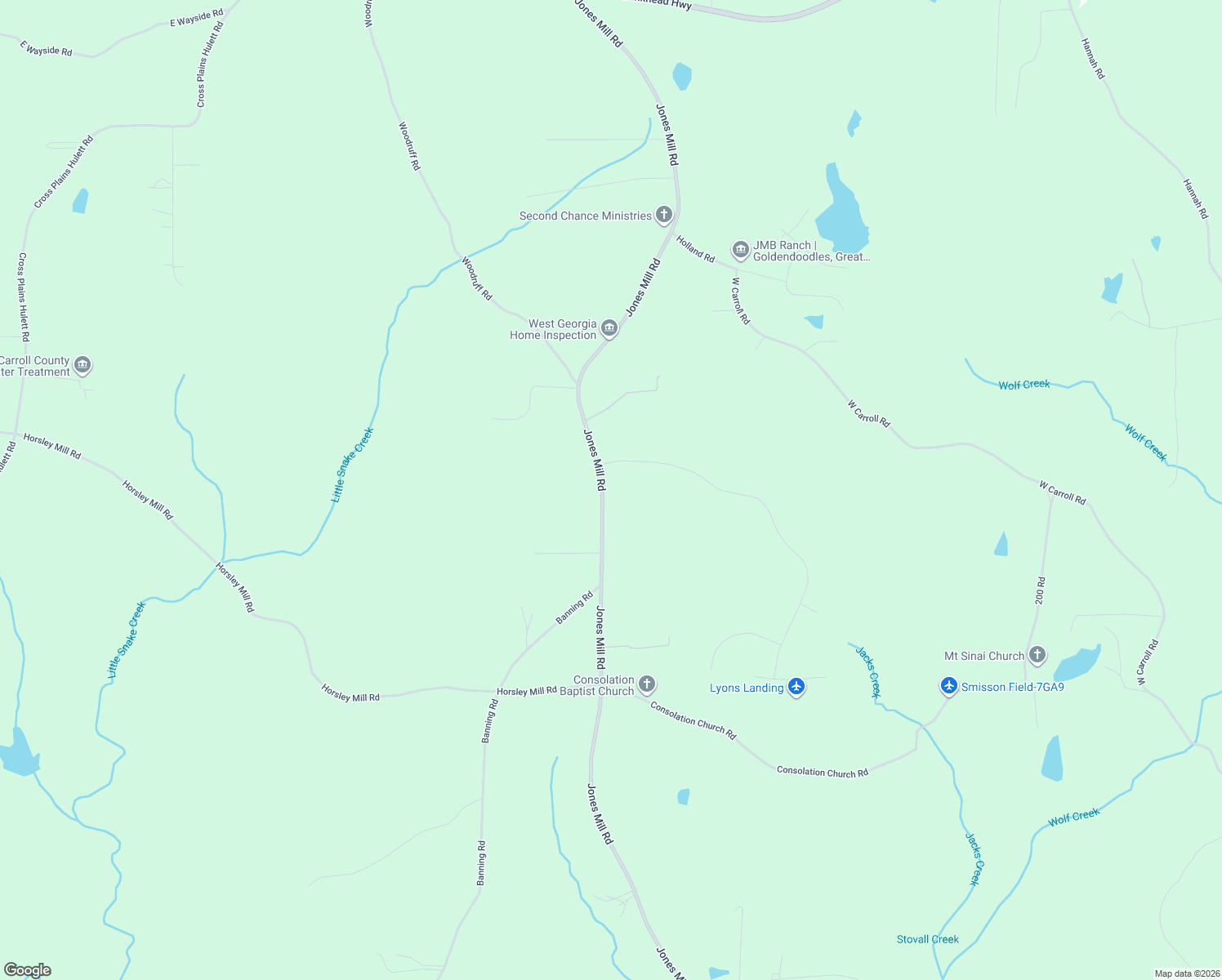map of restaurants, bars, coffee shops, grocery stores, and more near 3667 Jones Mill Road in Carrollton