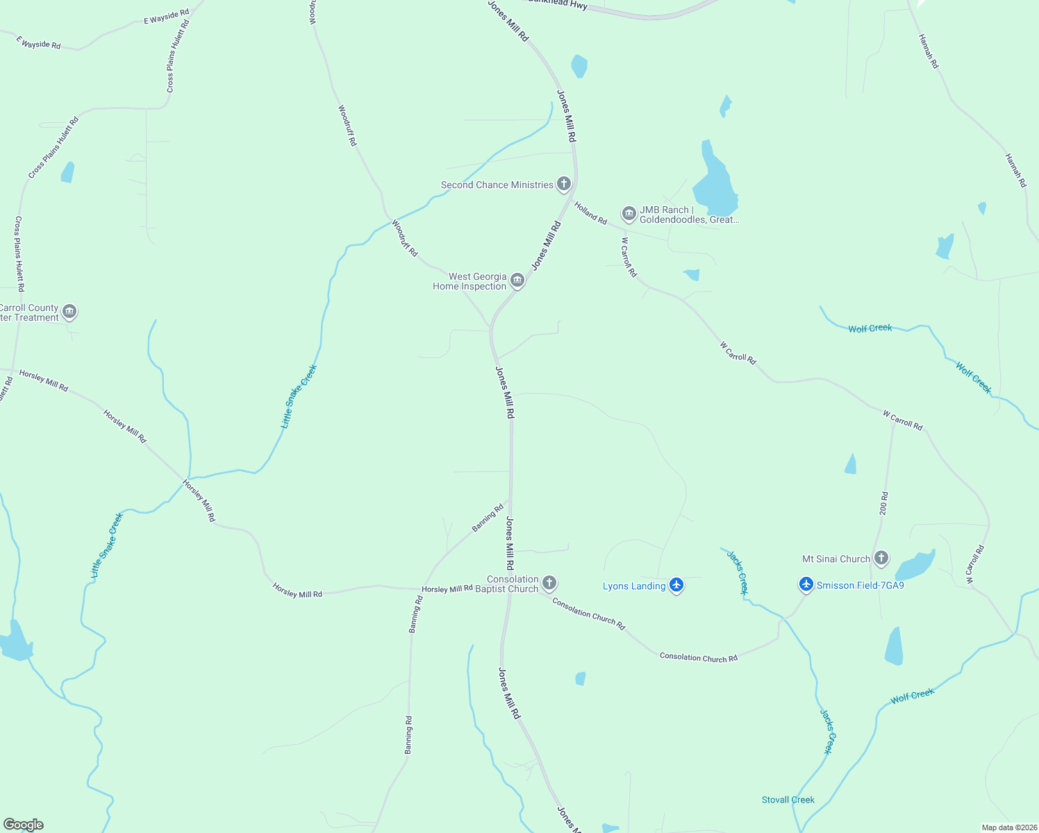 map of restaurants, bars, coffee shops, grocery stores, and more near 3667 Jones Mill Road in Carrollton