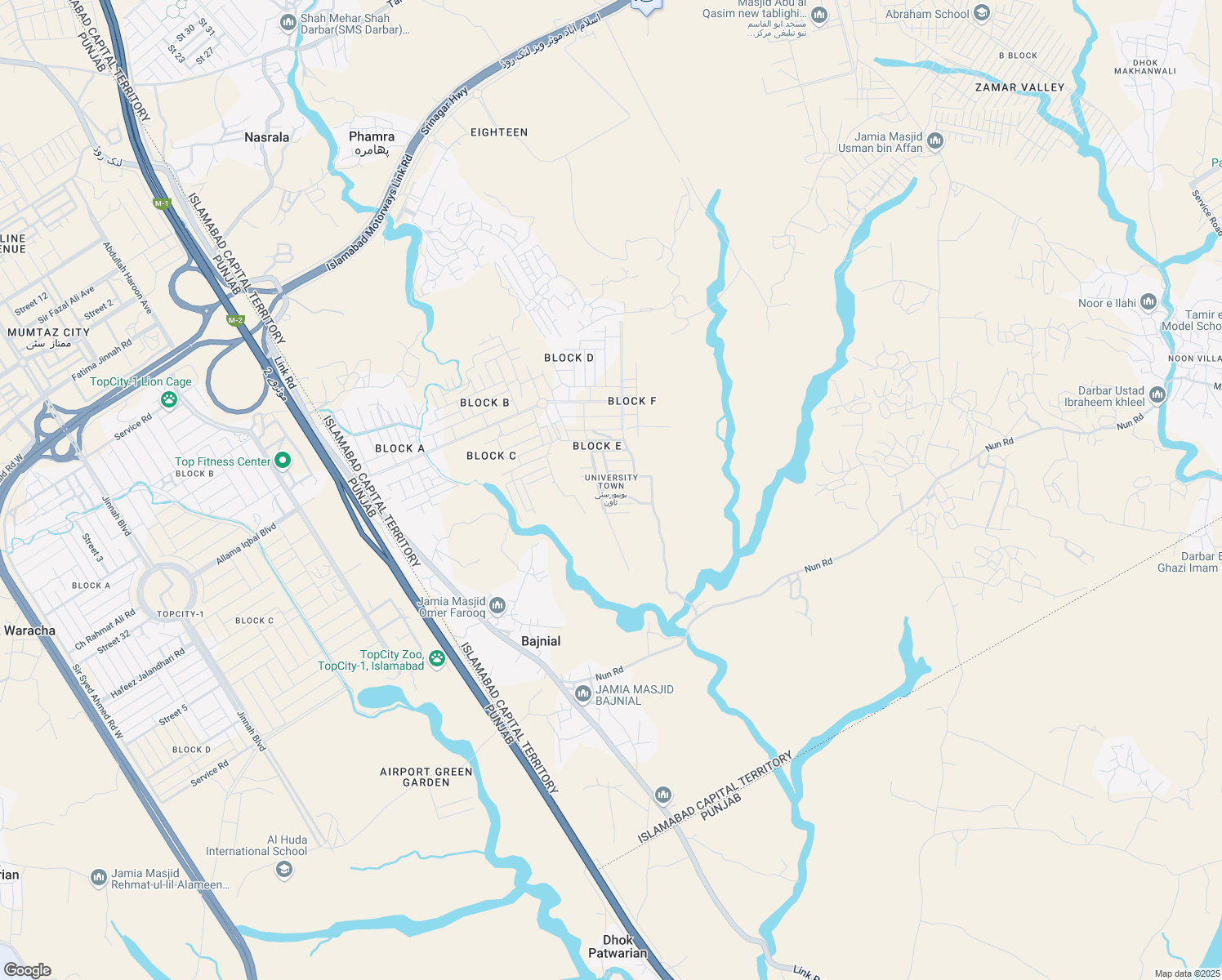 map of restaurants, bars, coffee shops, grocery stores, and more near in Islamabad