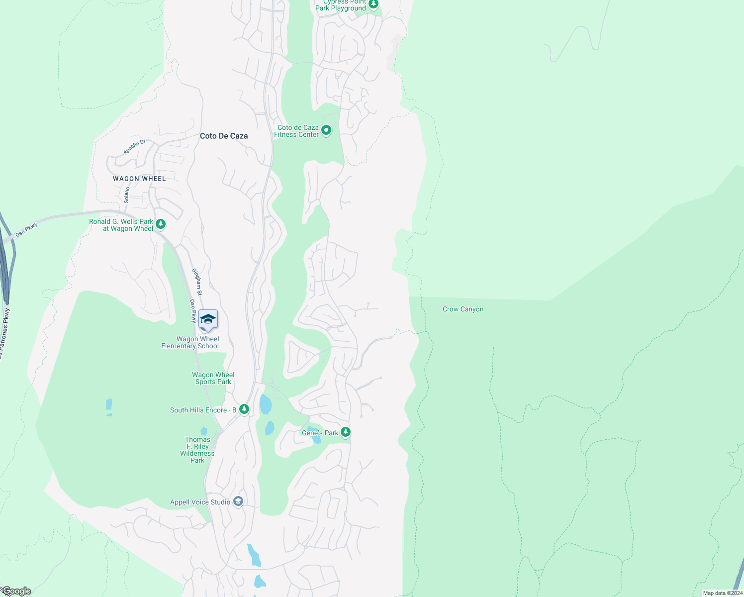 map of restaurants, bars, coffee shops, grocery stores, and more near 2 Thornton Place in Coto de Caza