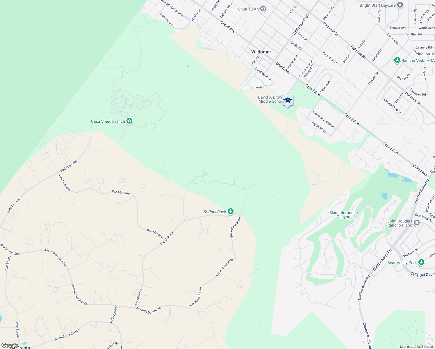 map of restaurants, bars, coffee shops, grocery stores, and more near Vía Baya in Riverside County