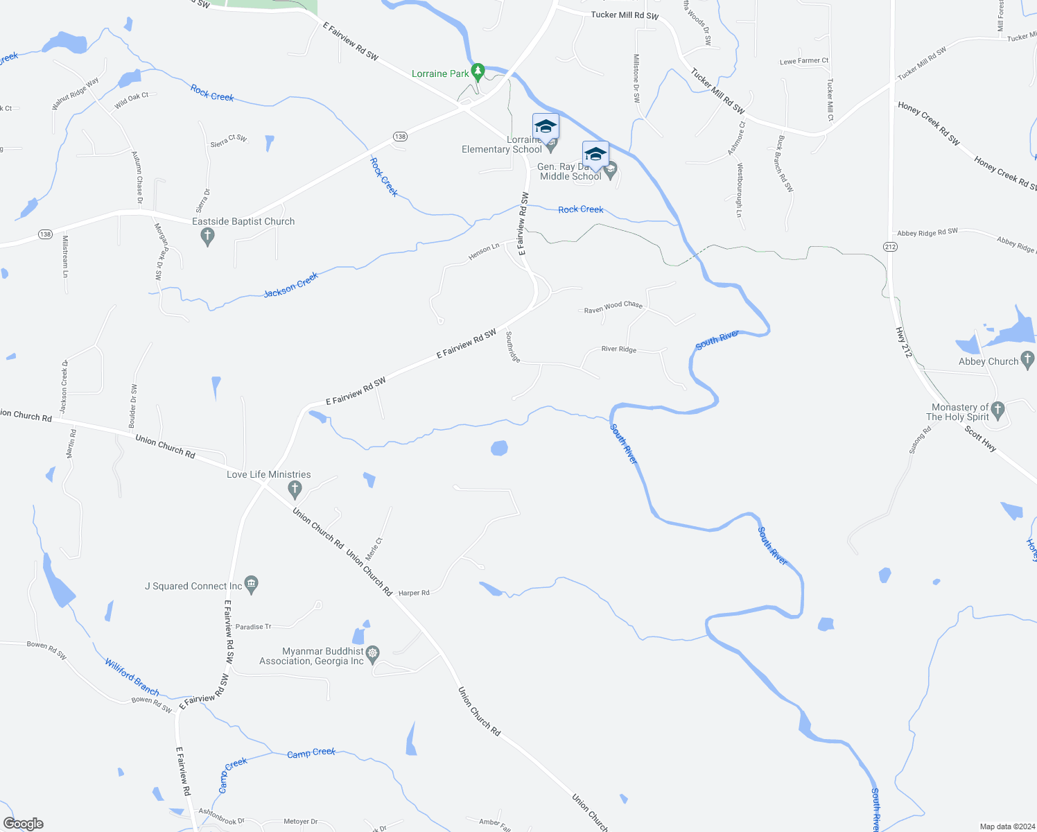 map of restaurants, bars, coffee shops, grocery stores, and more near 3310 Bold Spring Drive in Stockbridge