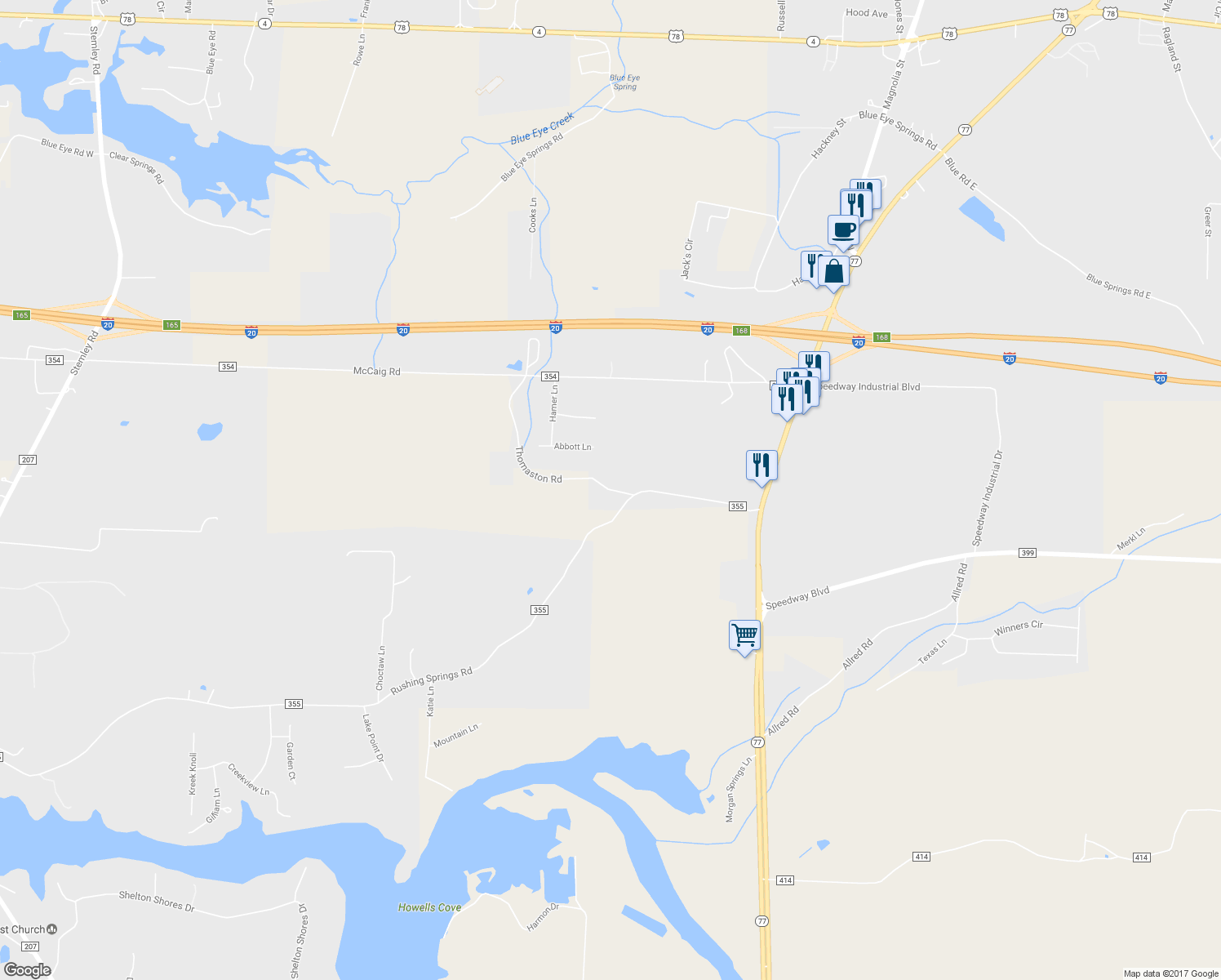 map of restaurants, bars, coffee shops, grocery stores, and more near 595 Thomaston Road in Lincoln