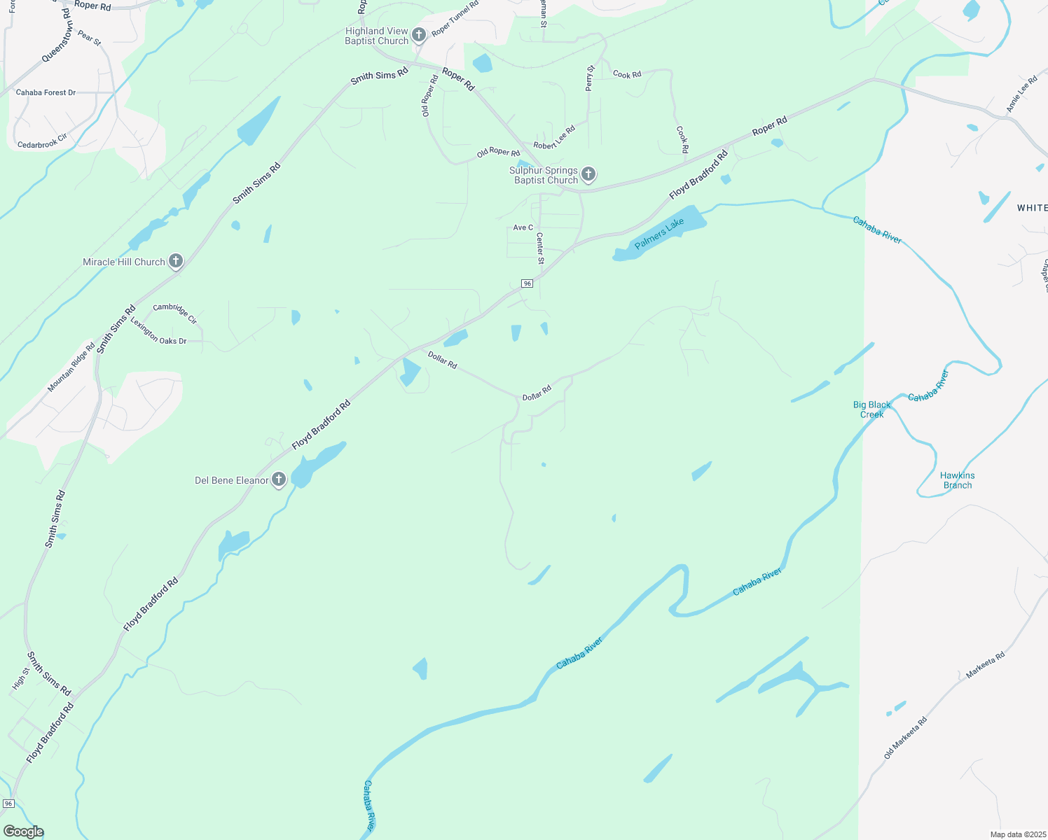map of restaurants, bars, coffee shops, grocery stores, and more near 6705 Dollar Road in Trussville