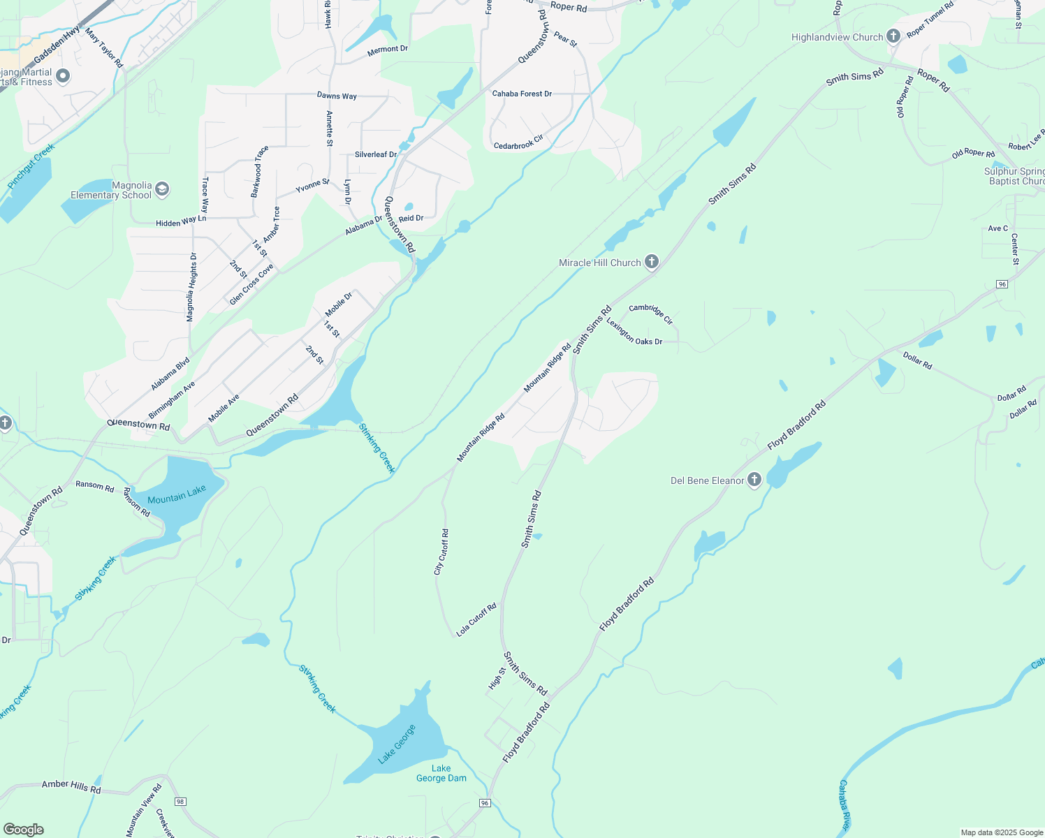 map of restaurants, bars, coffee shops, grocery stores, and more near 2822 Ridge Parkway in Trussville