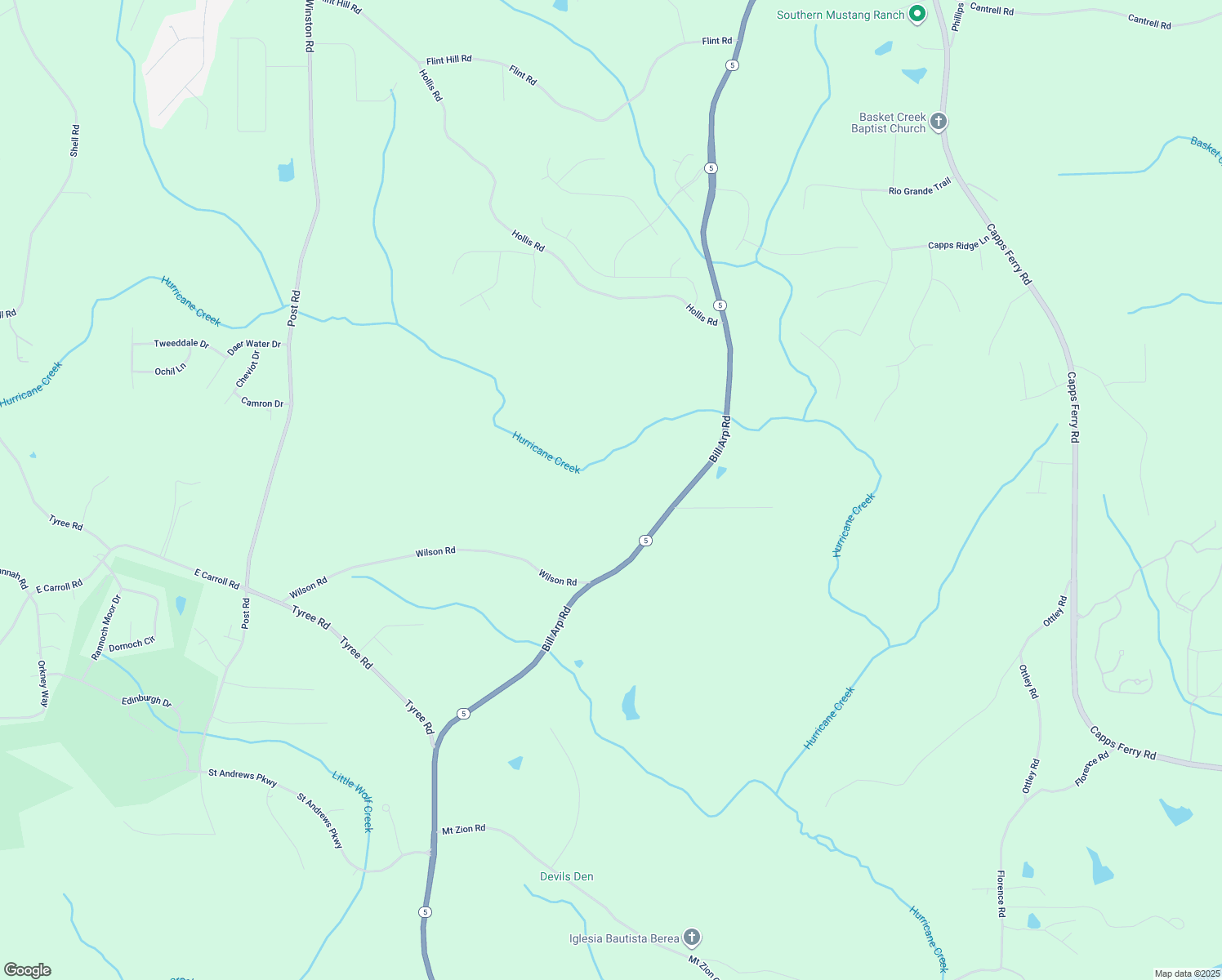 map of restaurants, bars, coffee shops, grocery stores, and more near 7809 Georgia 5 in Douglasville