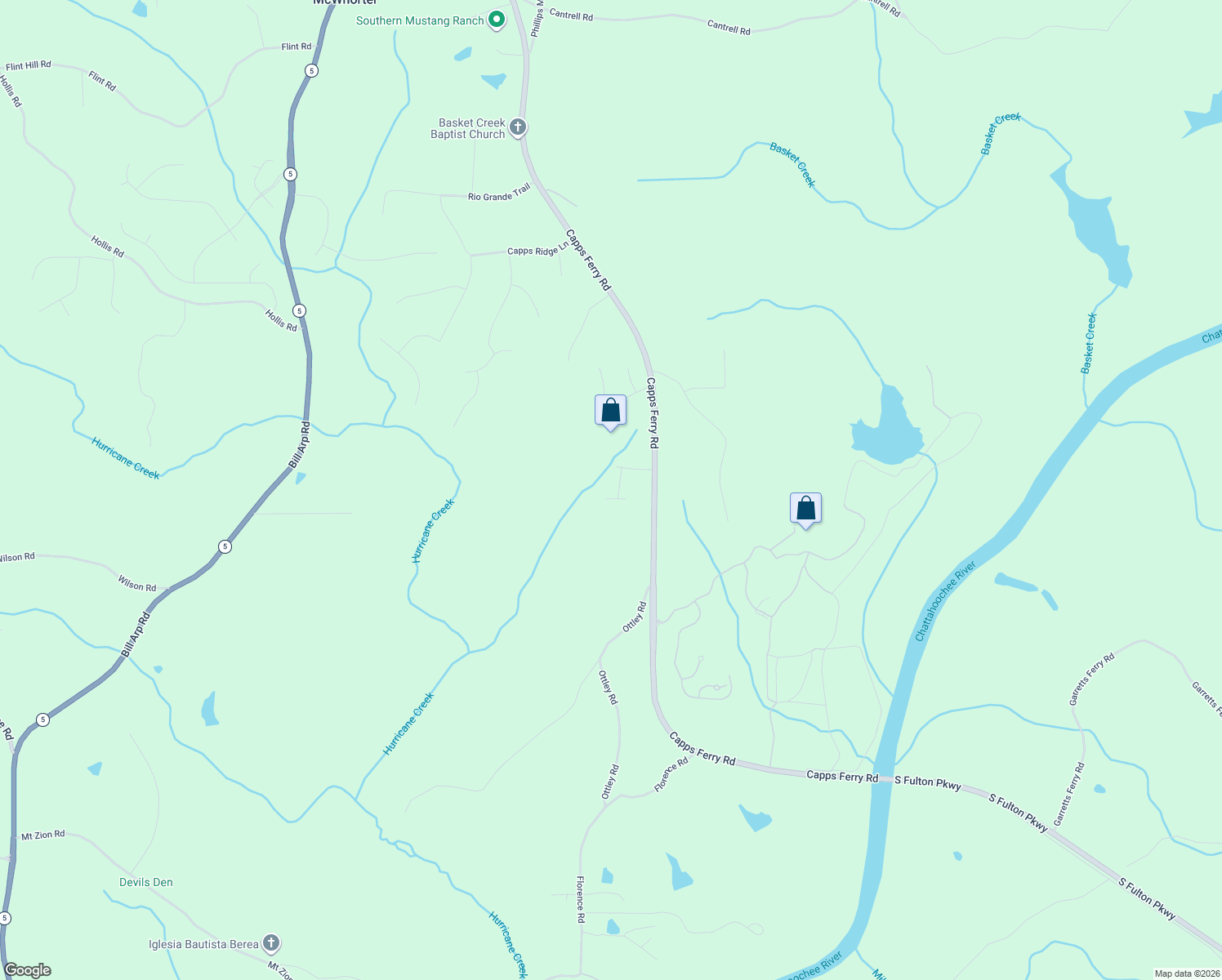 map of restaurants, bars, coffee shops, grocery stores, and more near 7524 Sugar Springs Drive in Douglasville