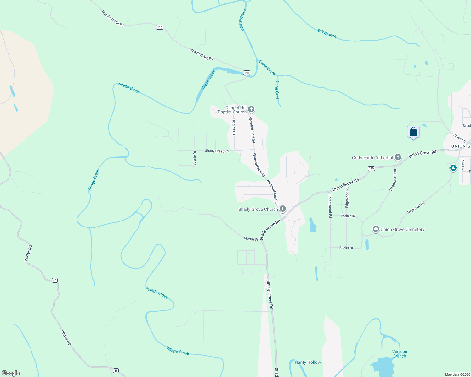 map of restaurants, bars, coffee shops, grocery stores, and more near 5039 Shannon Drive in Adamsville