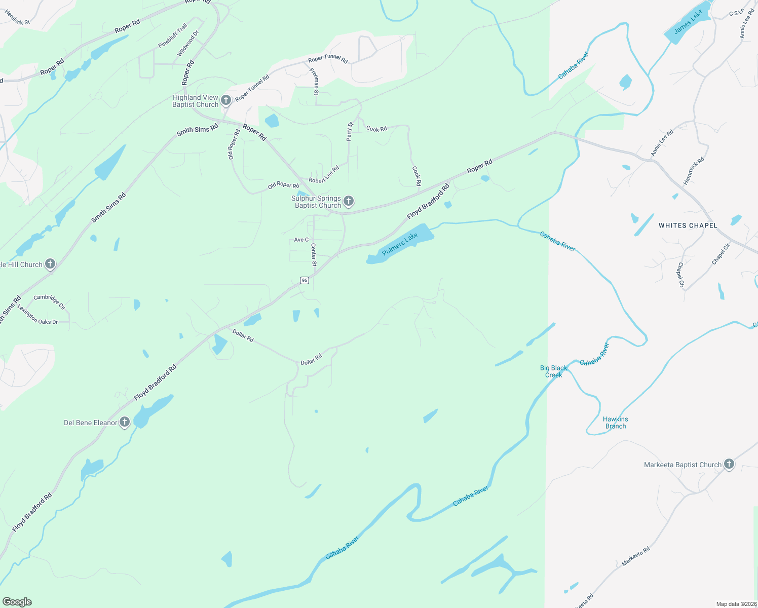 map of restaurants, bars, coffee shops, grocery stores, and more near 7610 Dollar Road in Trussville