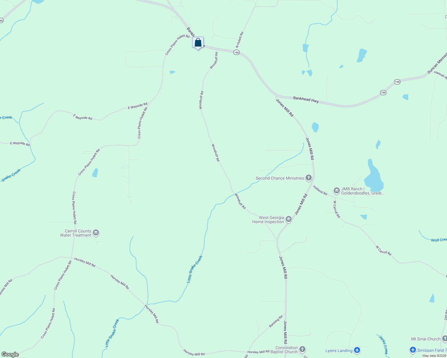 map of restaurants, bars, coffee shops, grocery stores, and more near 626 Woodruff Road in Carrollton