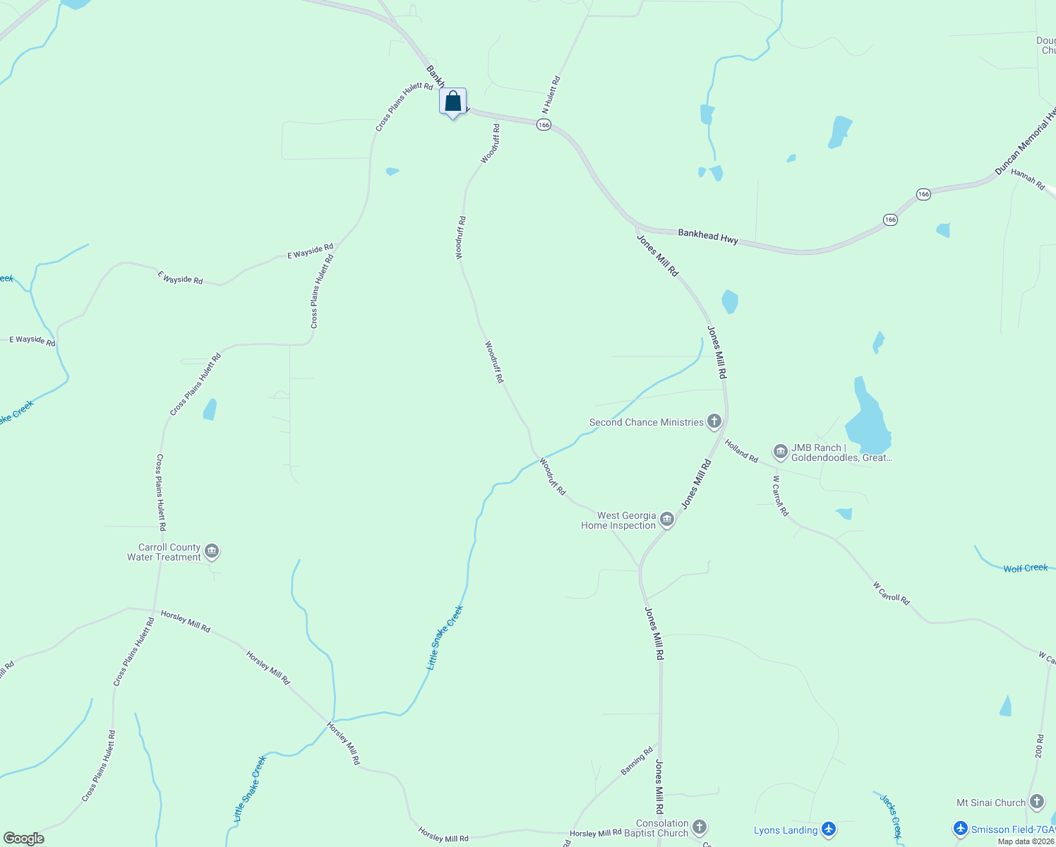 map of restaurants, bars, coffee shops, grocery stores, and more near 626 Woodruff Road in Carrollton